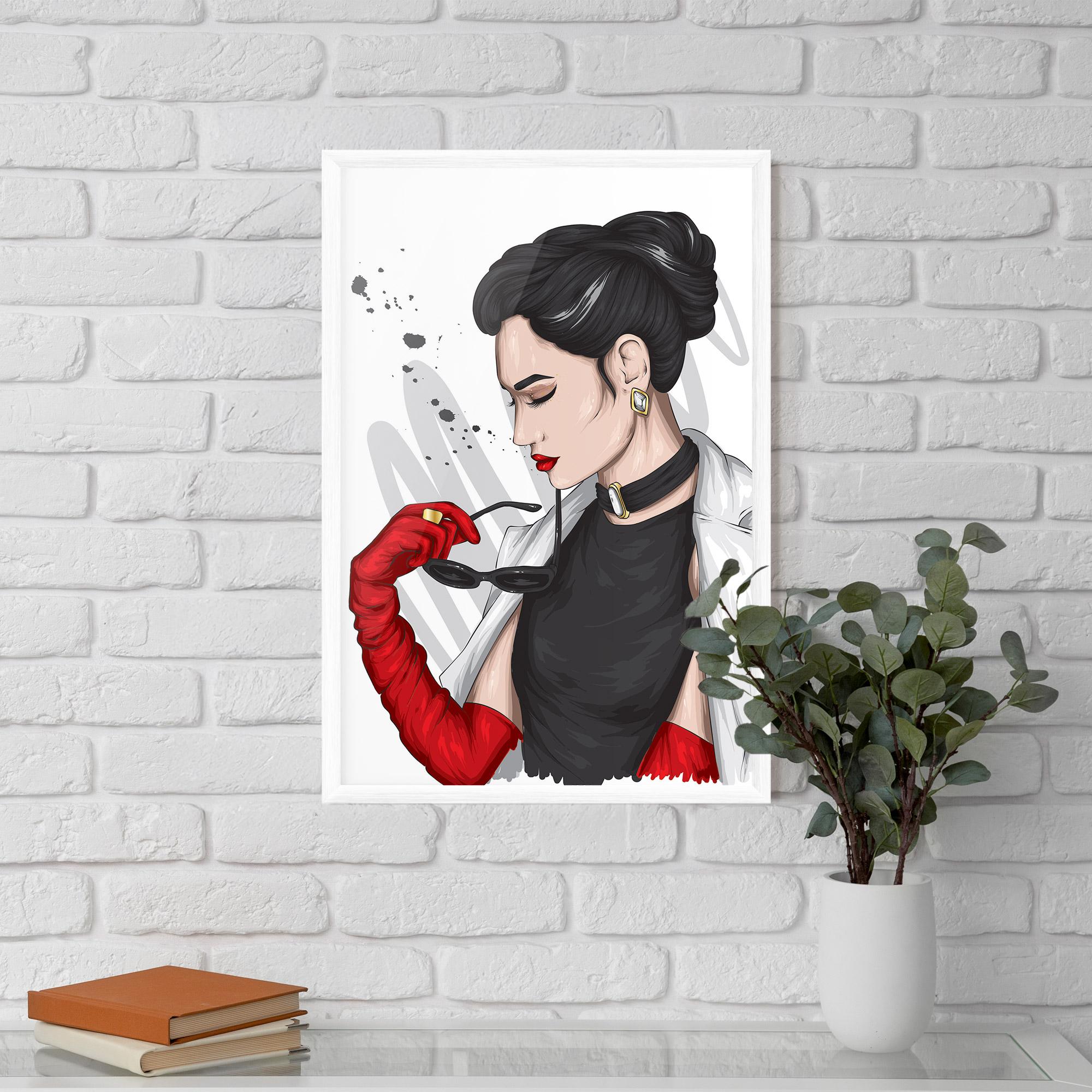 Plakat w Ramie Vintage Red Gloves mockup 5