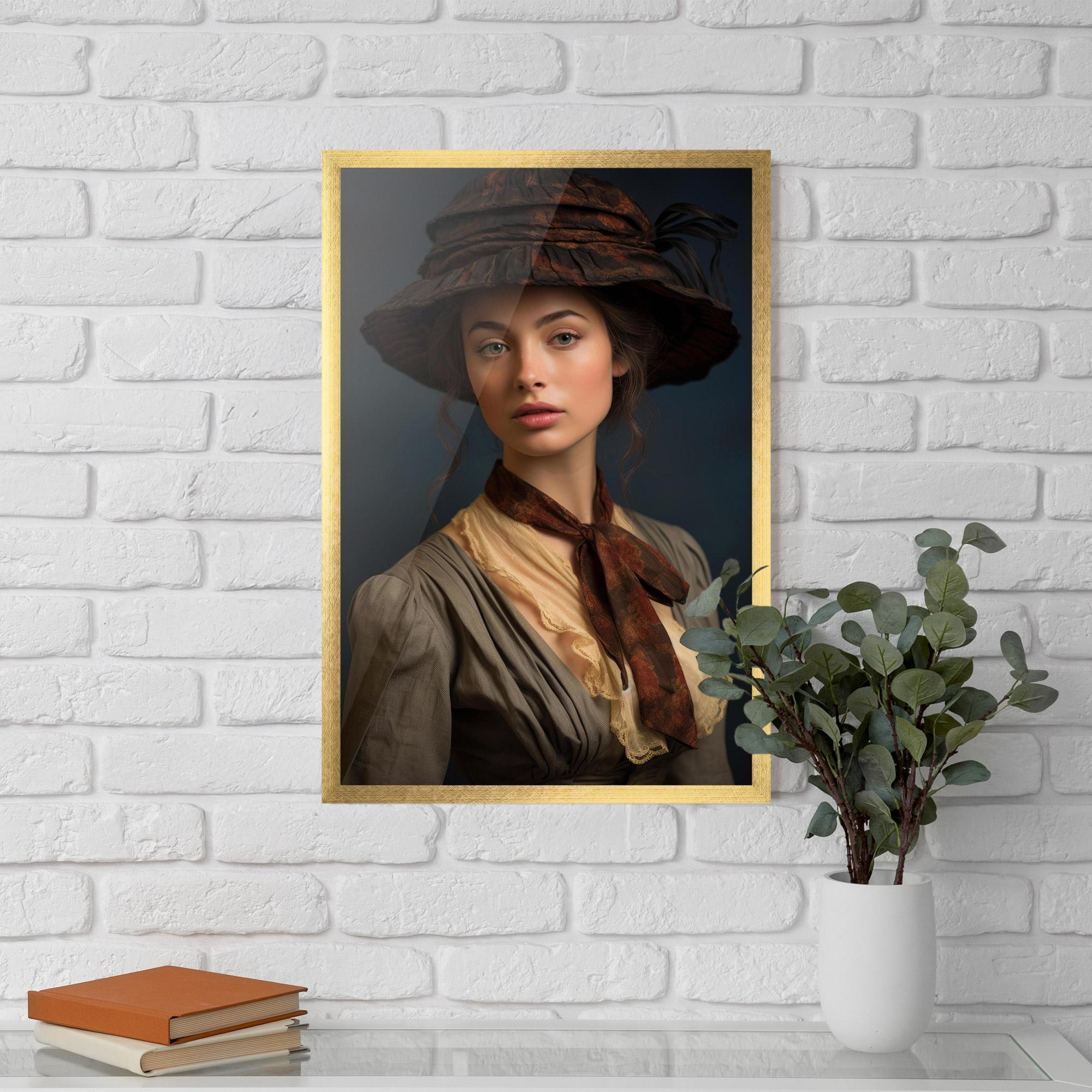 Plakat w Ramie Brown Vintage Hat mockup 5