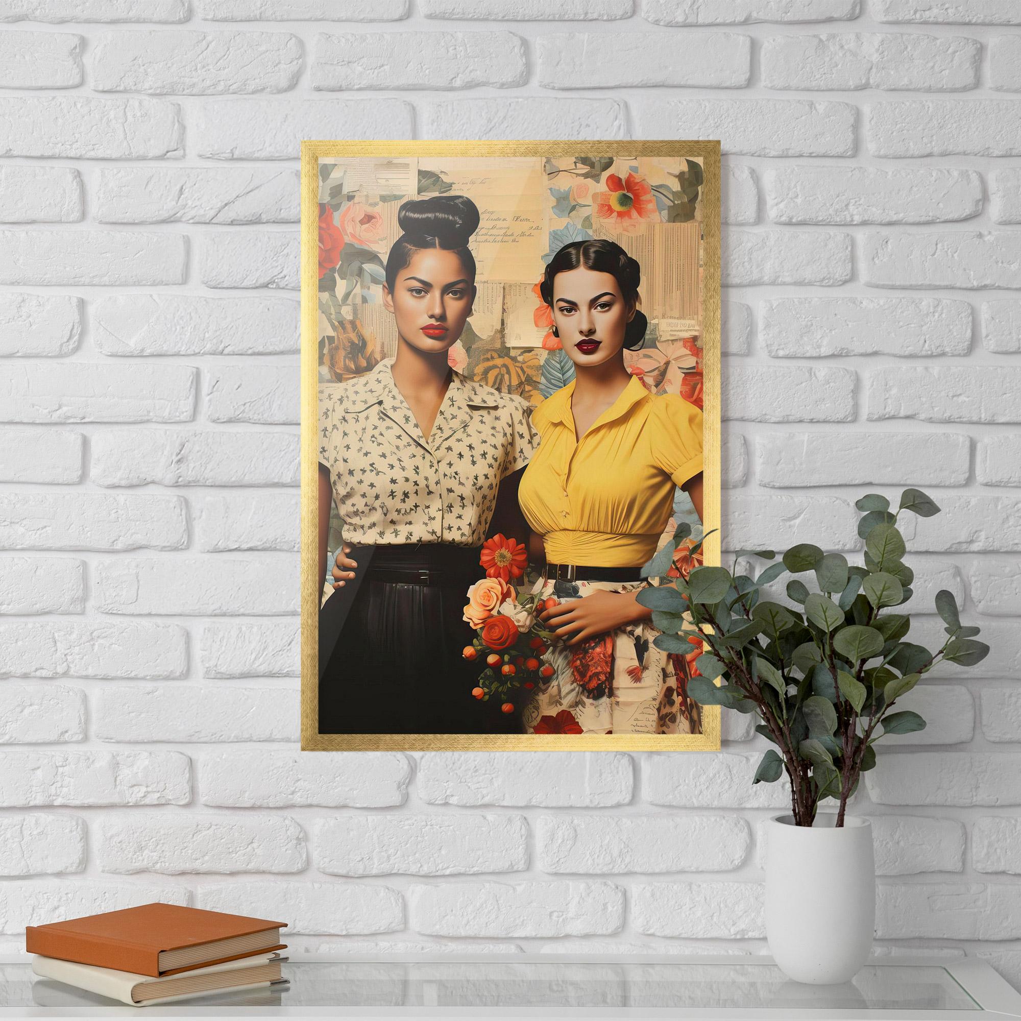 Plakat w Ramie Friendship Vintage Power mockup 5