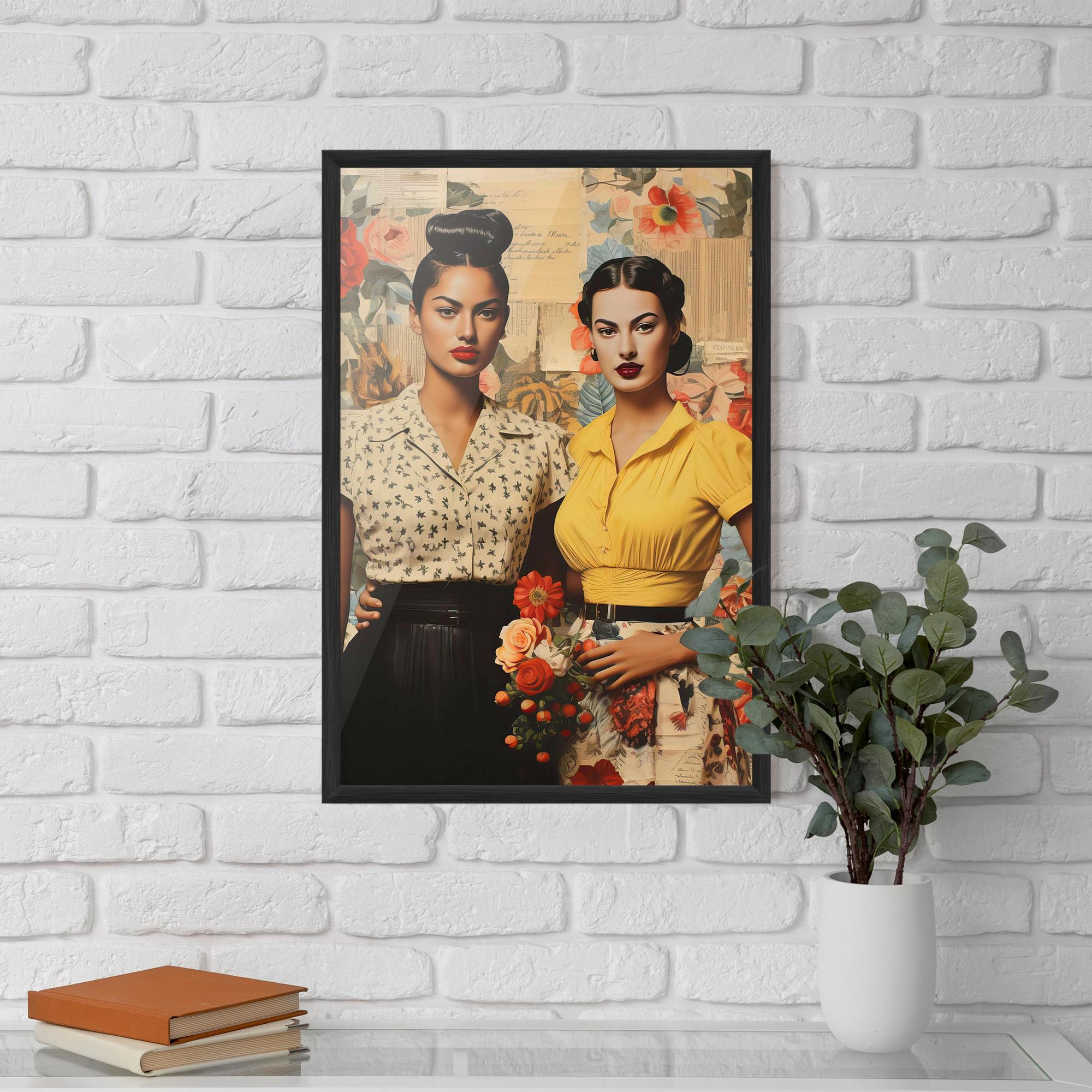 Plakat w Ramie Friendship Vintage Power mockup 5