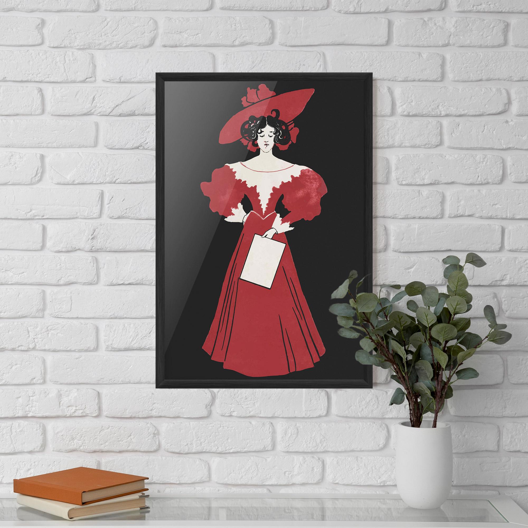 Plakat w Ramie Old Red Dress mockup 5
