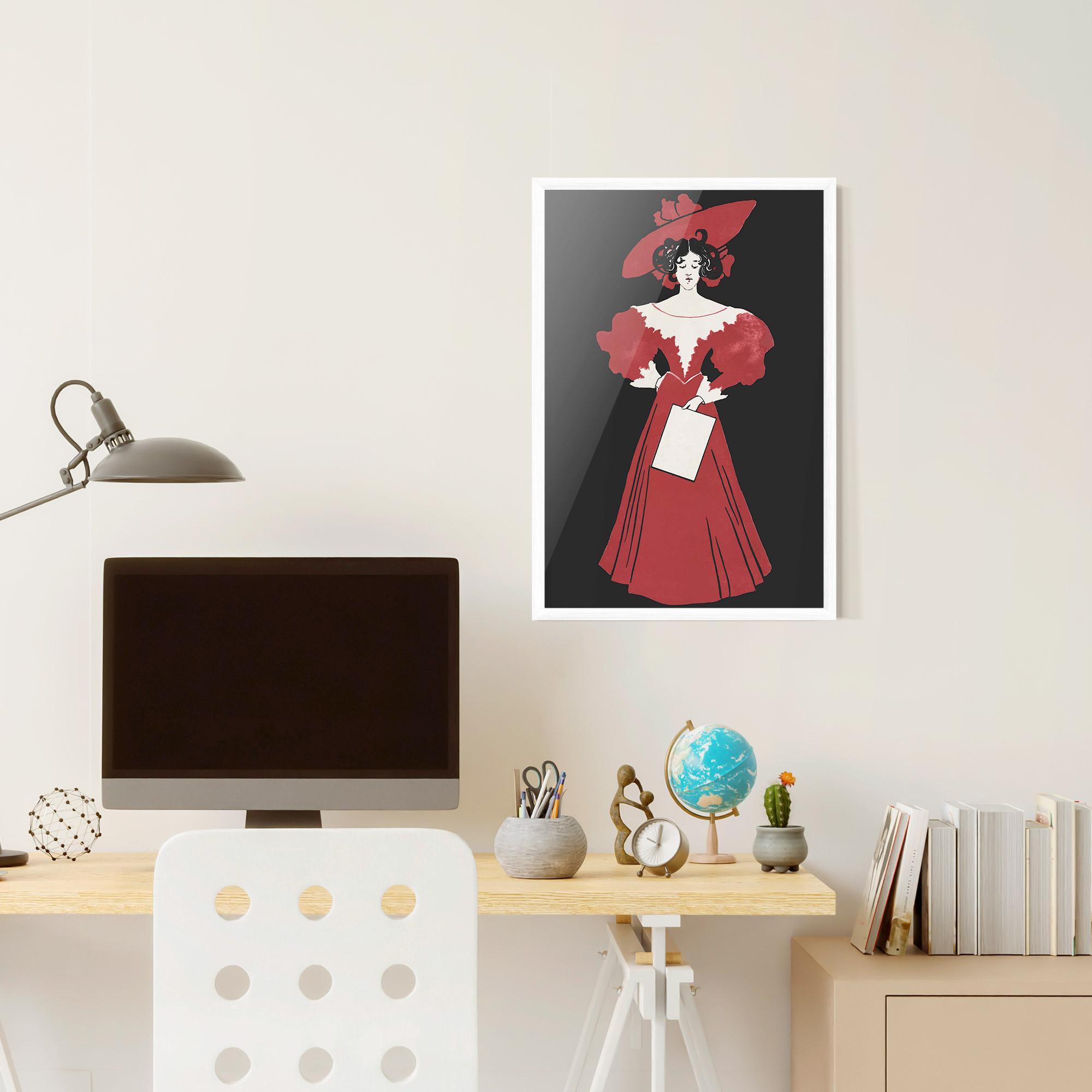 Plakat w Ramie Old Red Dress mockup 6