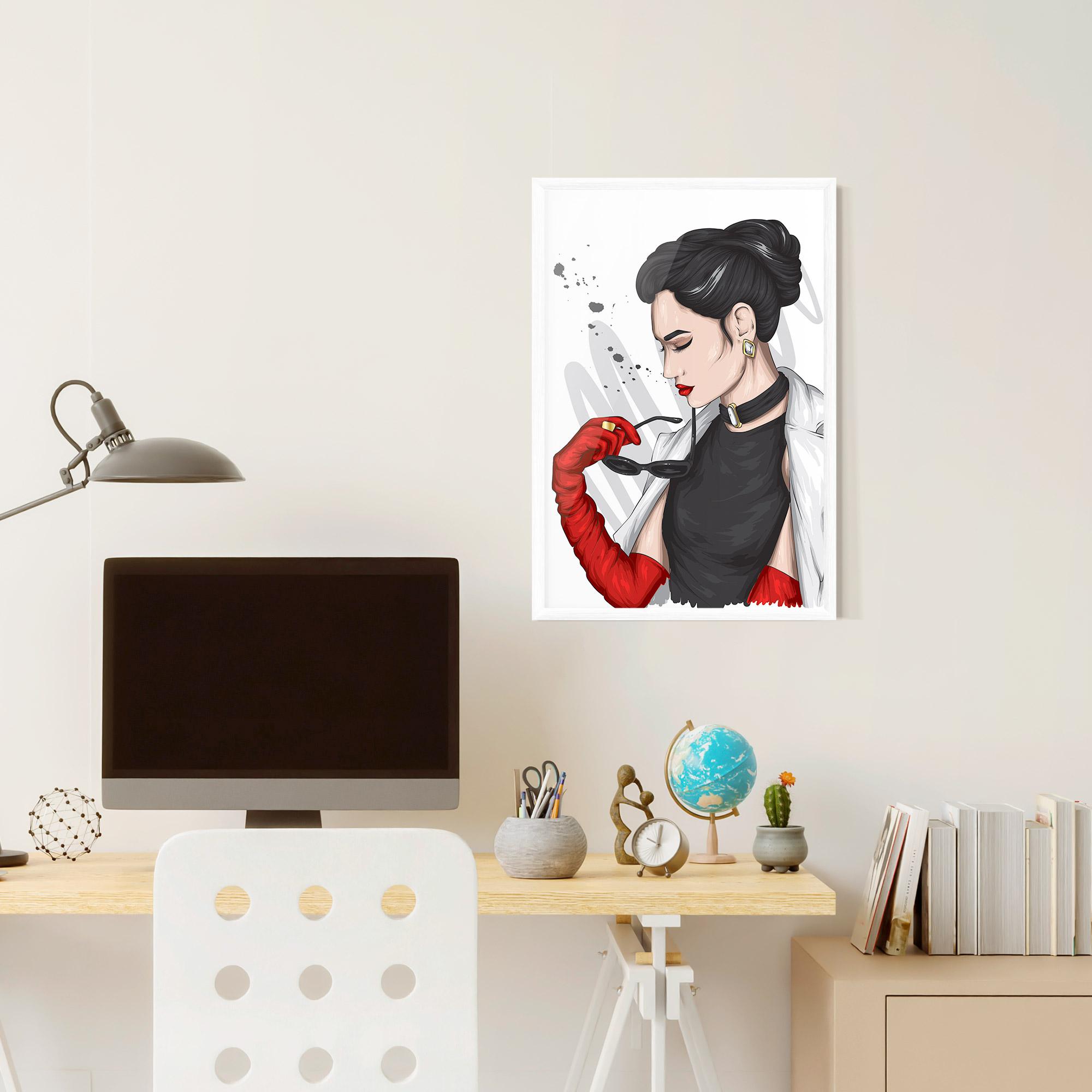 Plakat w Ramie Vintage Red Gloves mockup 6