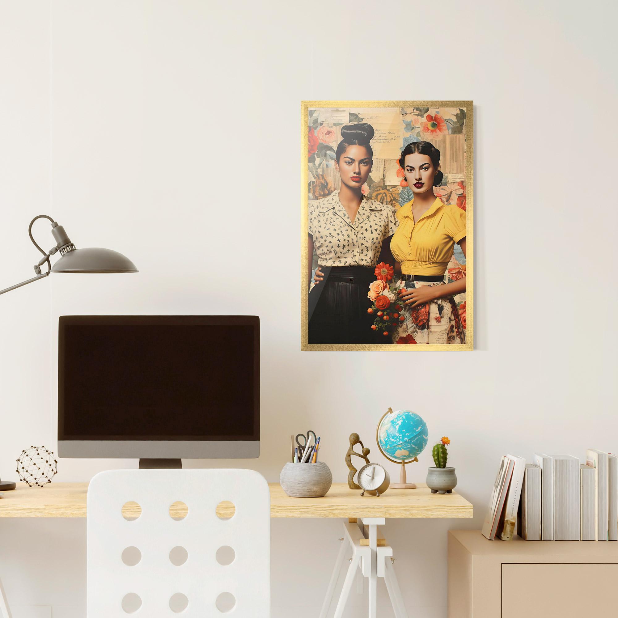 Plakat w Ramie Friendship Vintage Power mockup 6