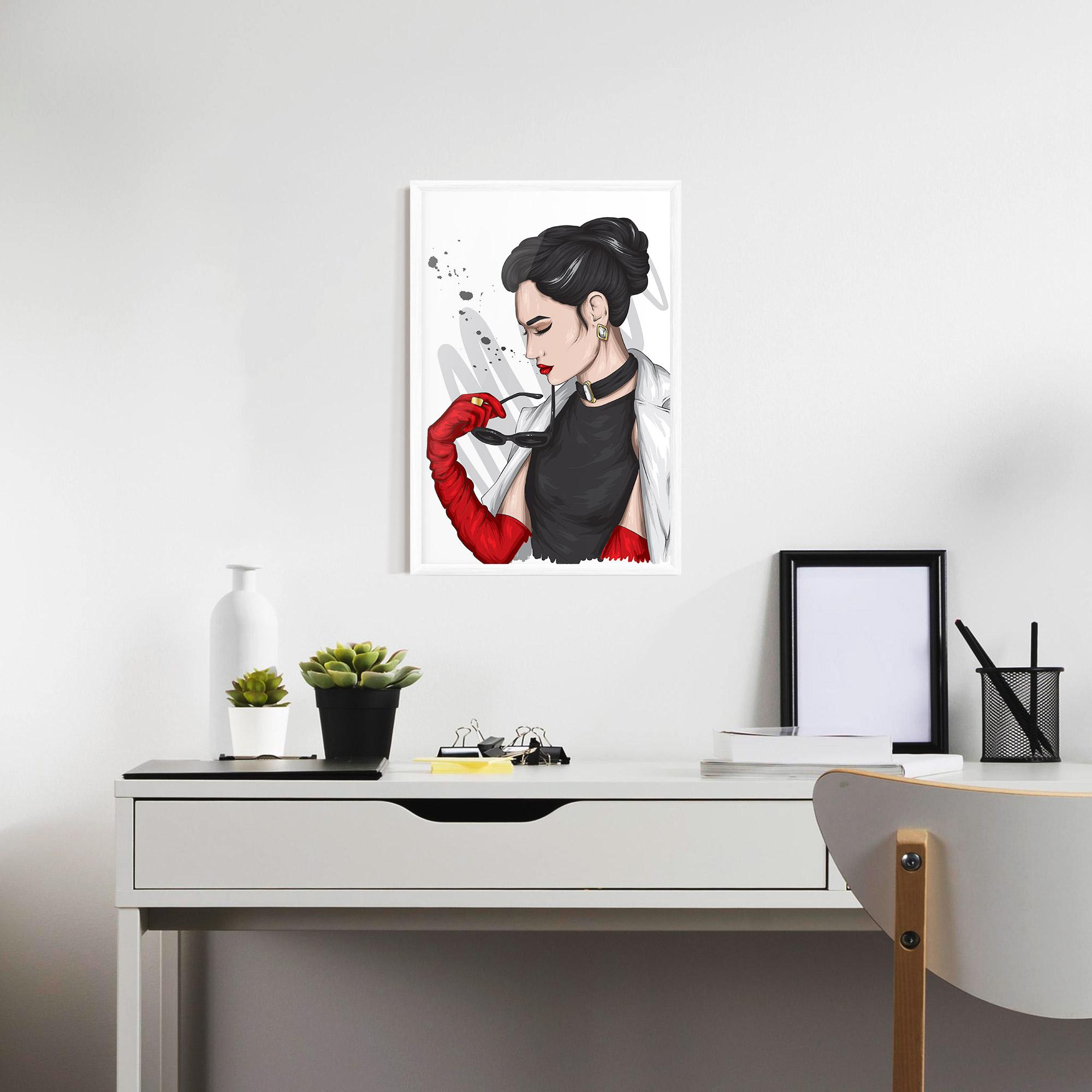 Plakat w Ramie Vintage Red Gloves mockup 7