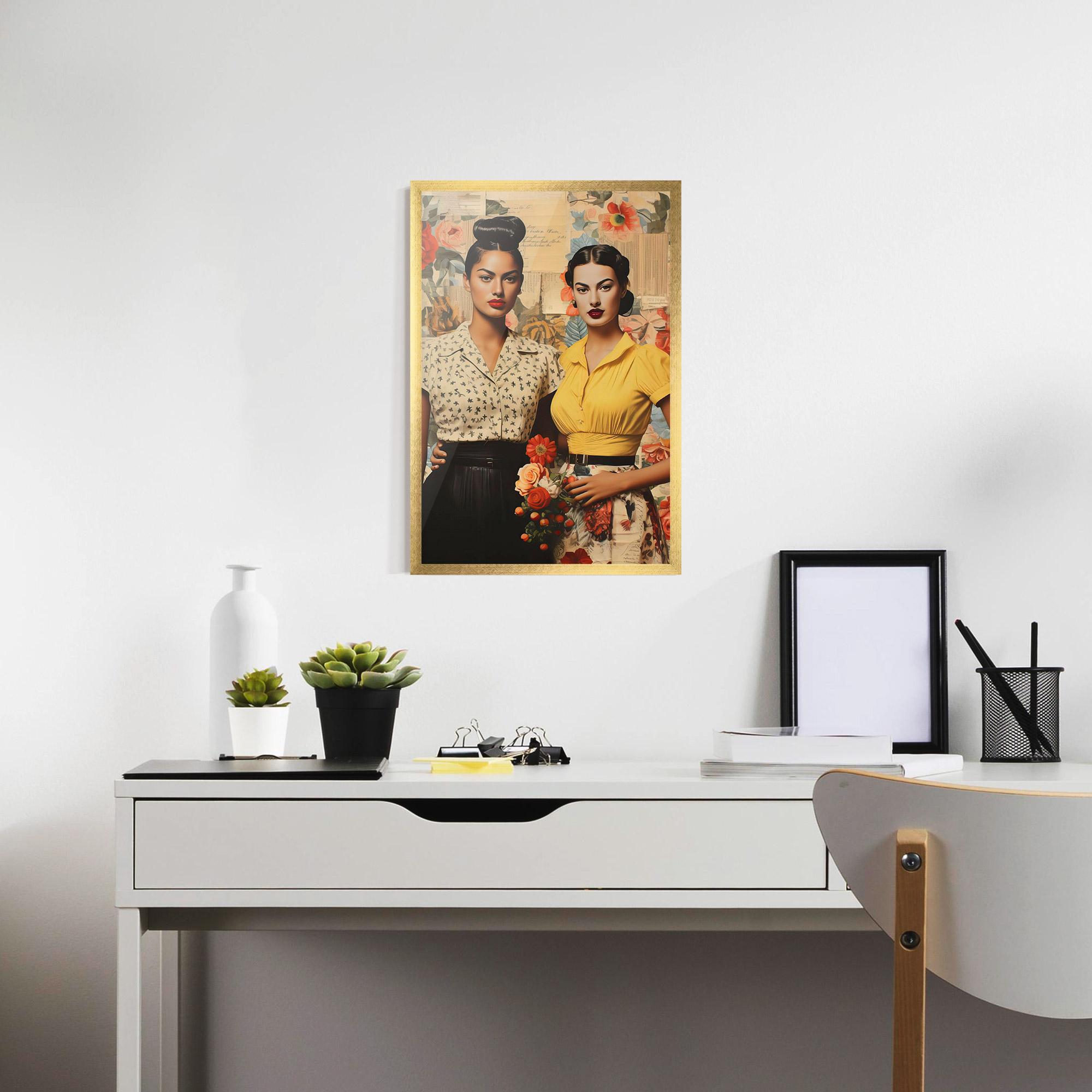 Plakat w Ramie Friendship Vintage Power mockup 7