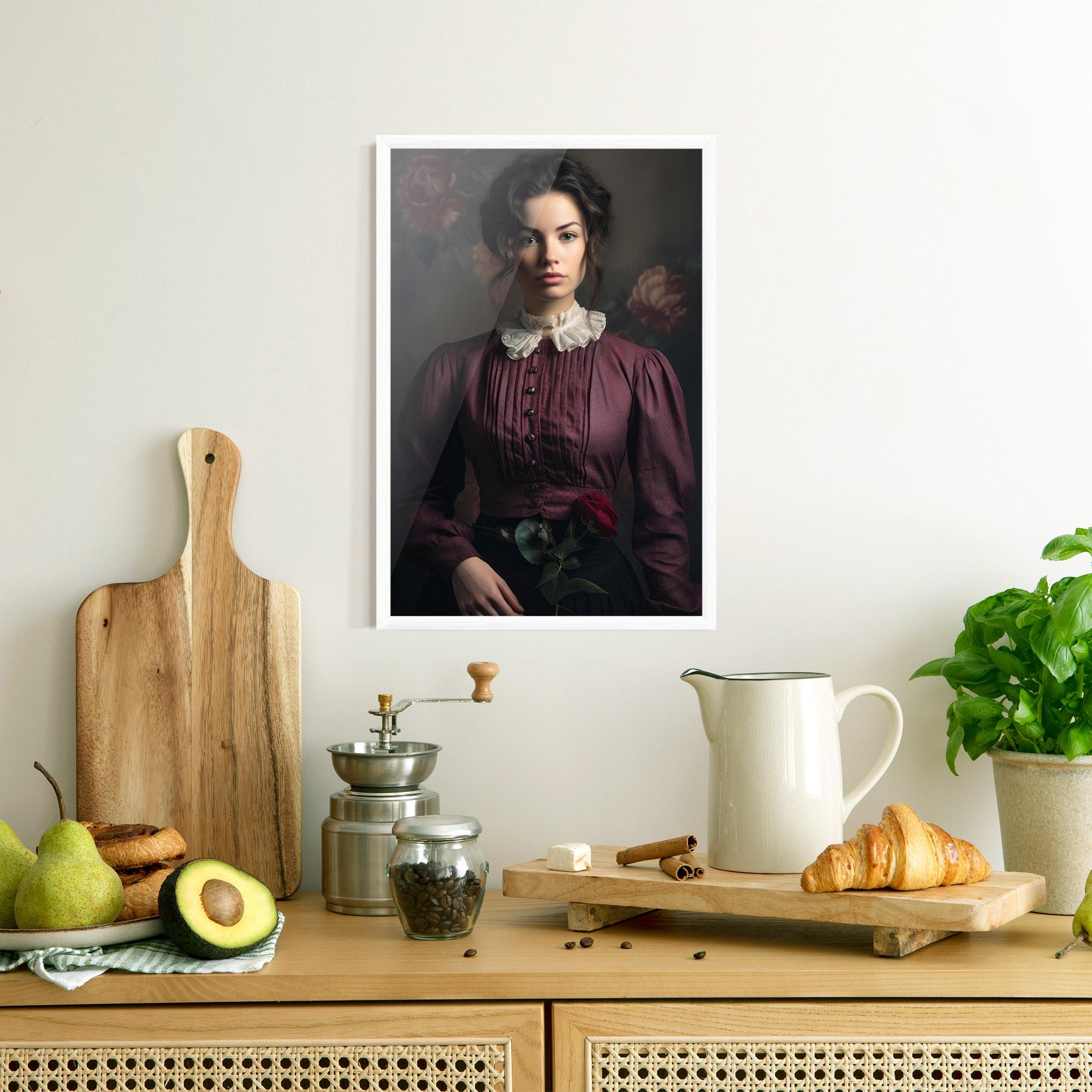 Plakat w Ramie Holding Vintage Rose mockup 8