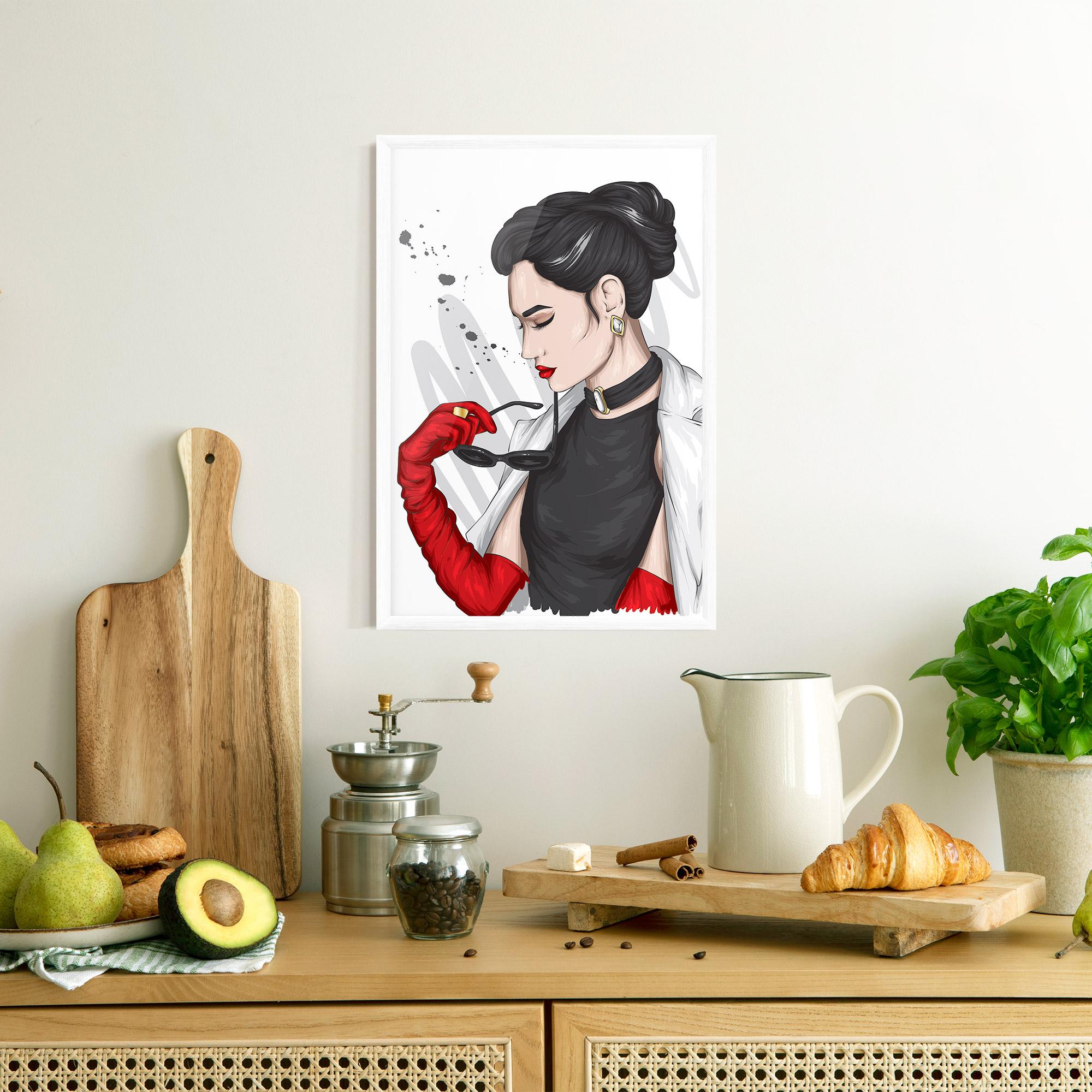 Plakat w Ramie Vintage Red Gloves mockup 8