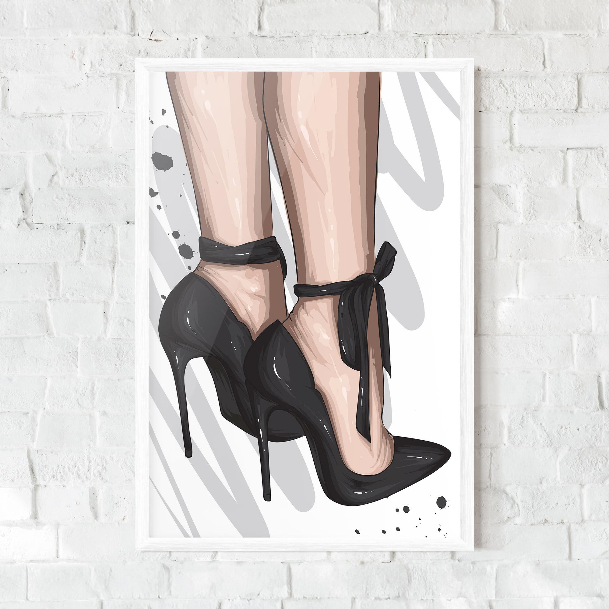Plakat w Ramie Black Woman Shoes mockup 0