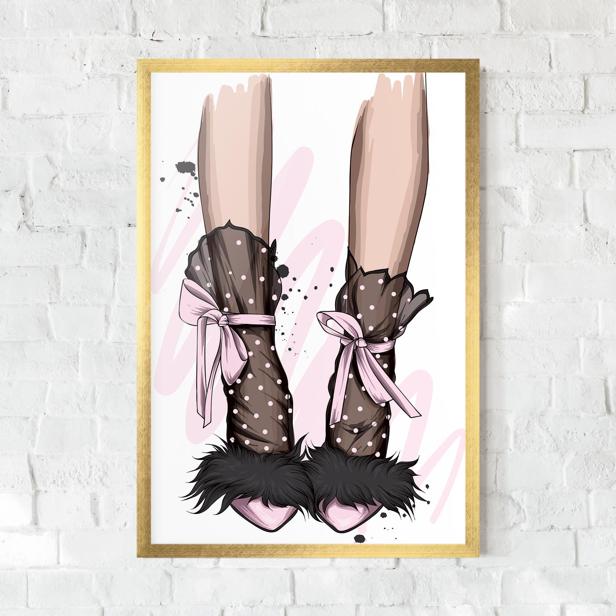 Plakat w Ramie Black Cute Heels mockup 0