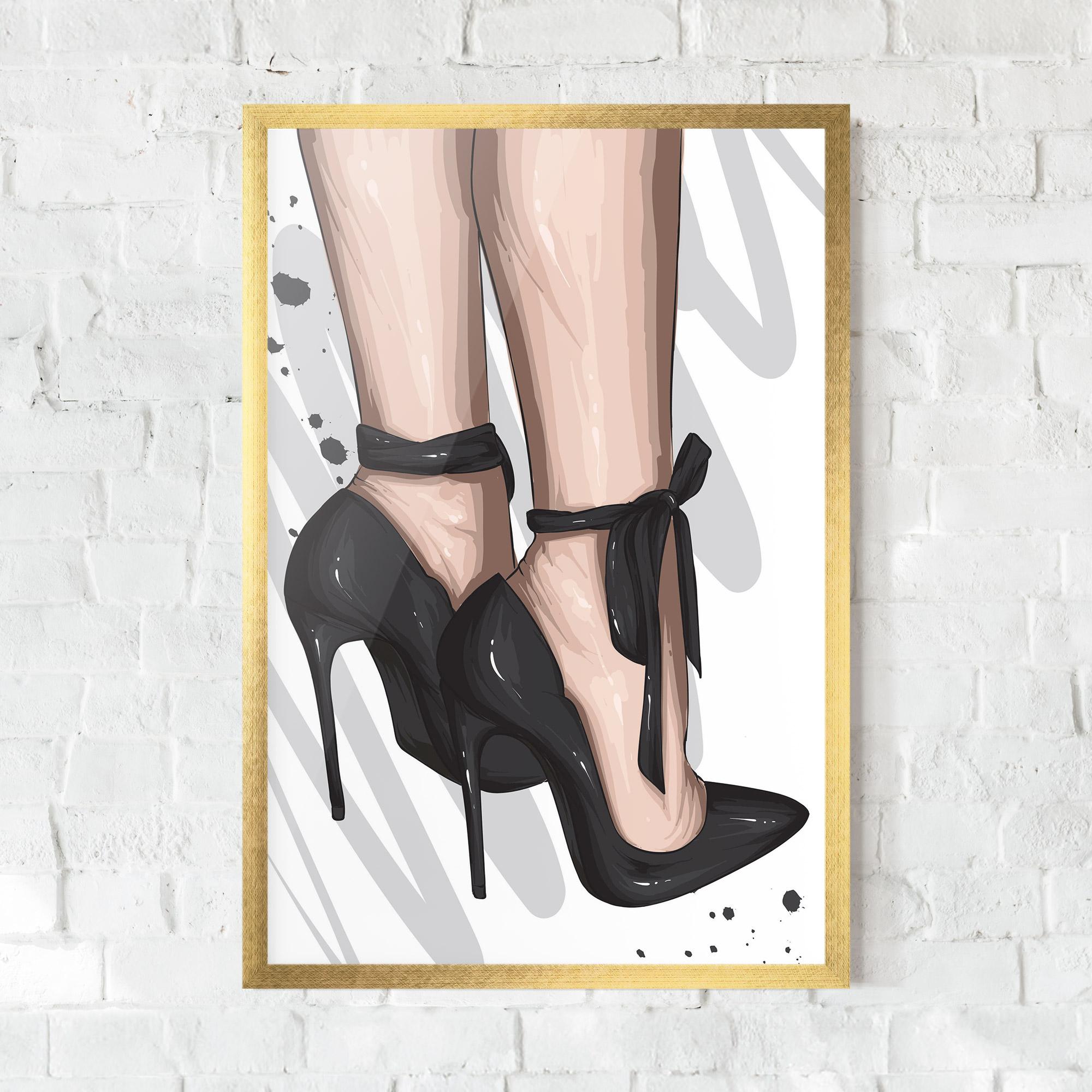 Plakat w Ramie Black Woman Shoes mockup 0