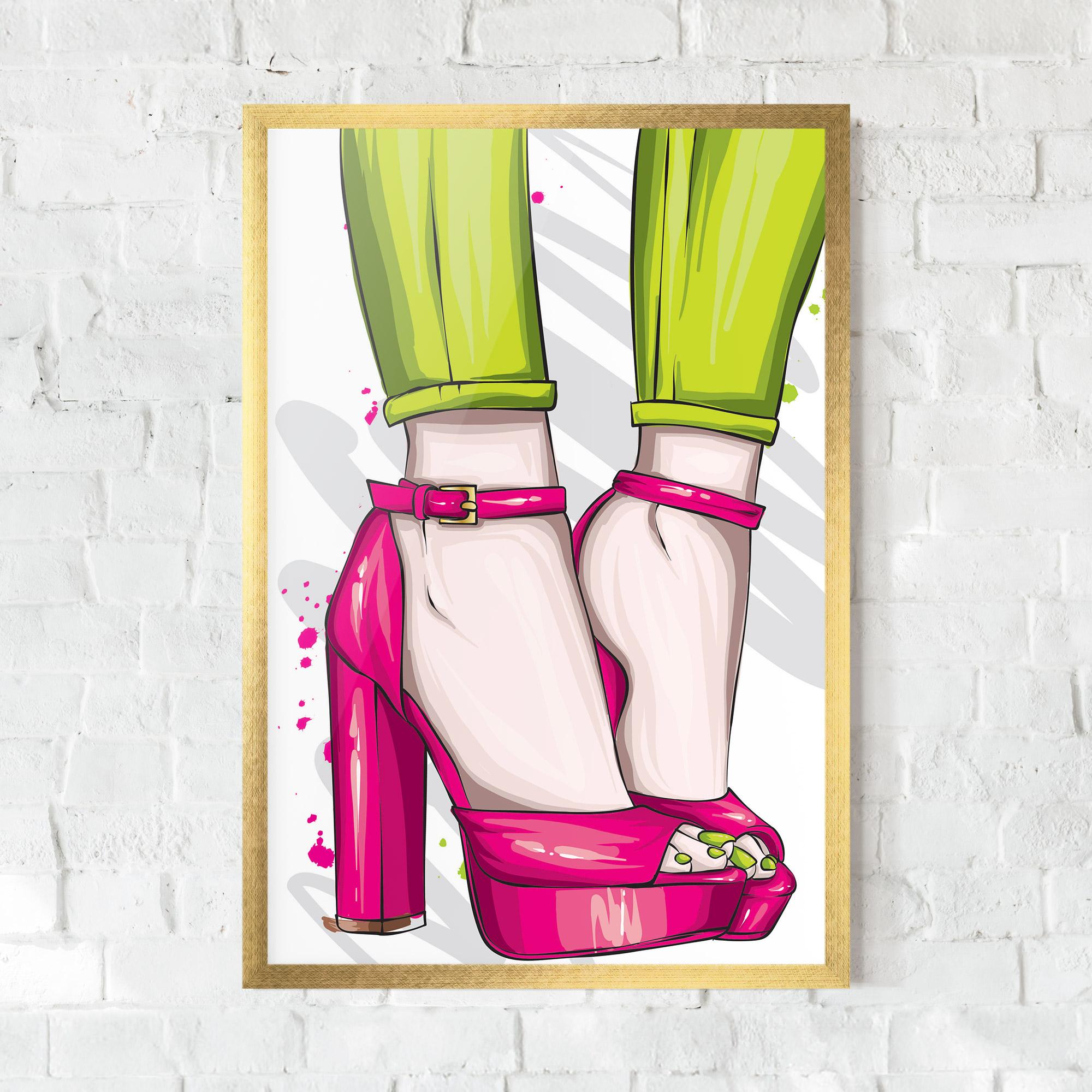 Plakat w Ramie Green Nails mockup 0