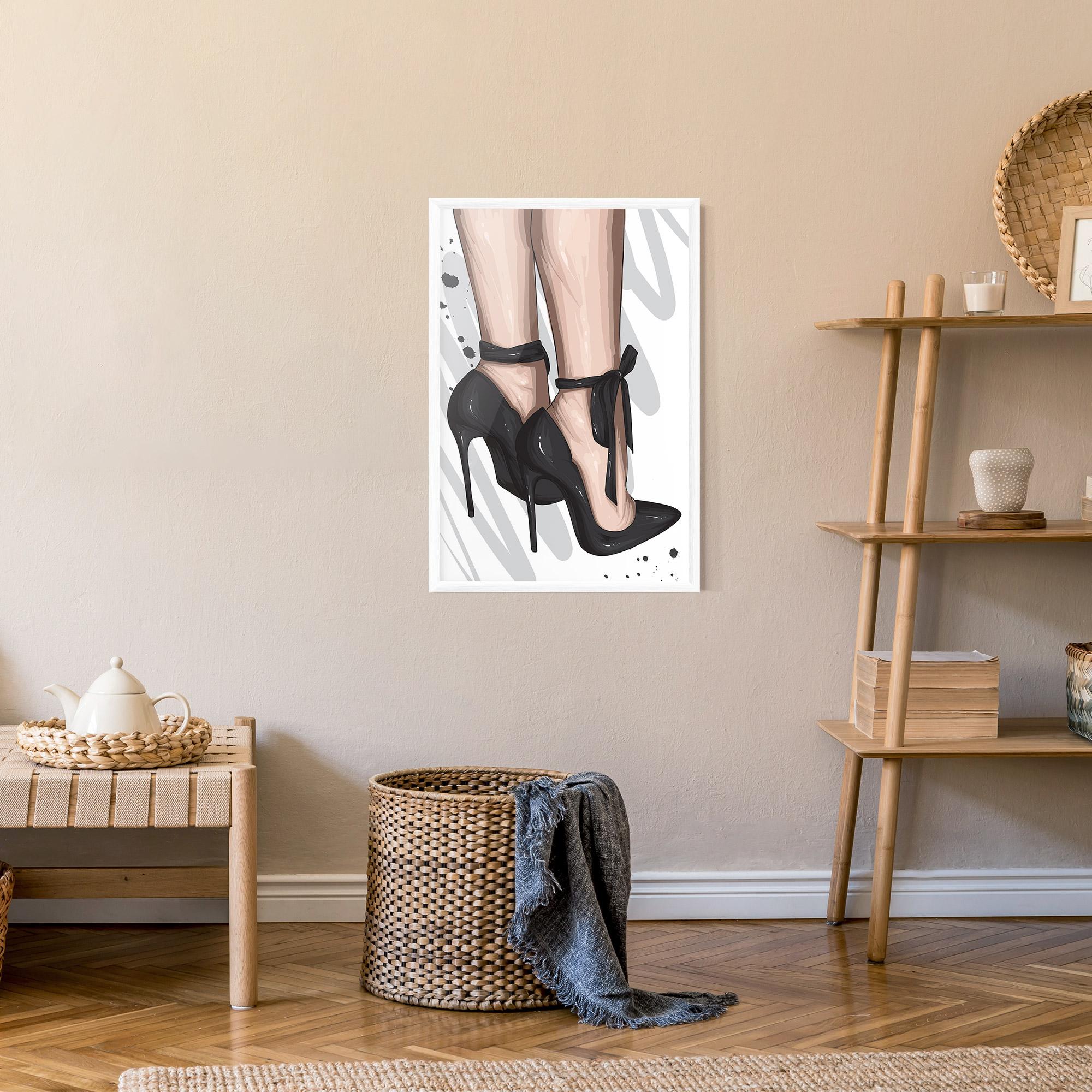Plakat w Ramie Black Woman Shoes mockup 9