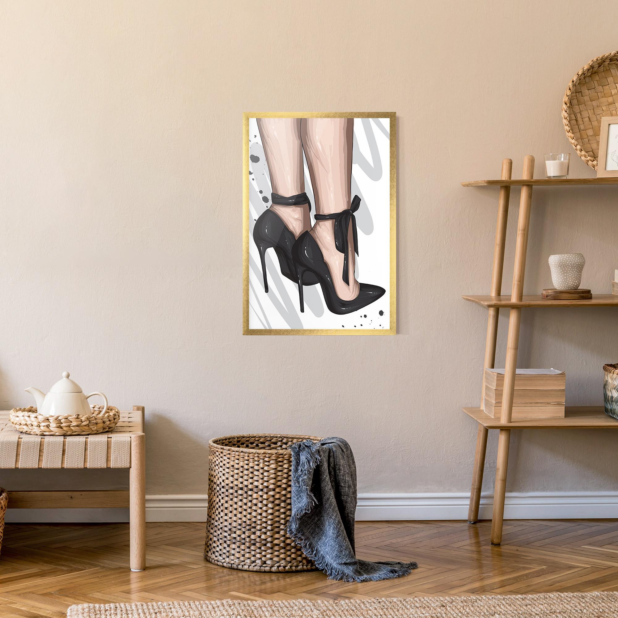 Plakat w Ramie Black Woman Shoes mockup 9