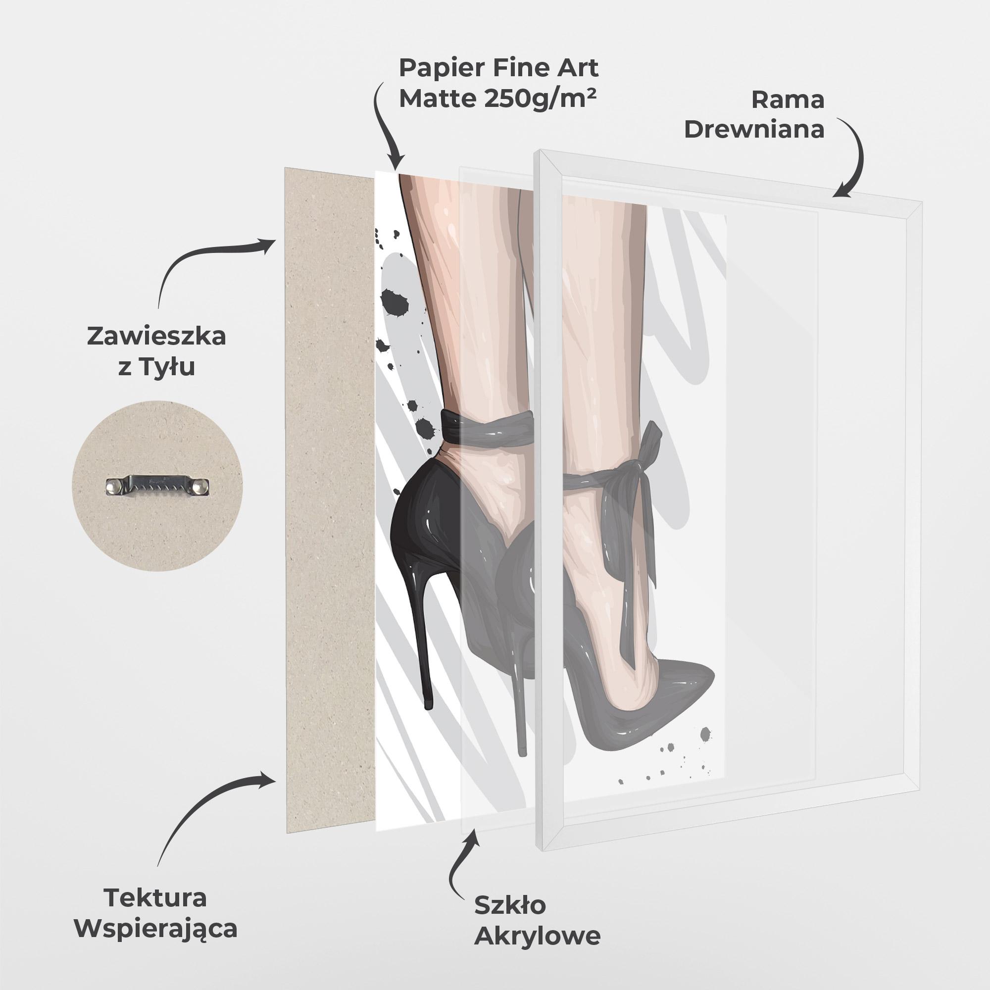 Plakat w Ramie Black Woman Shoes mockup 1