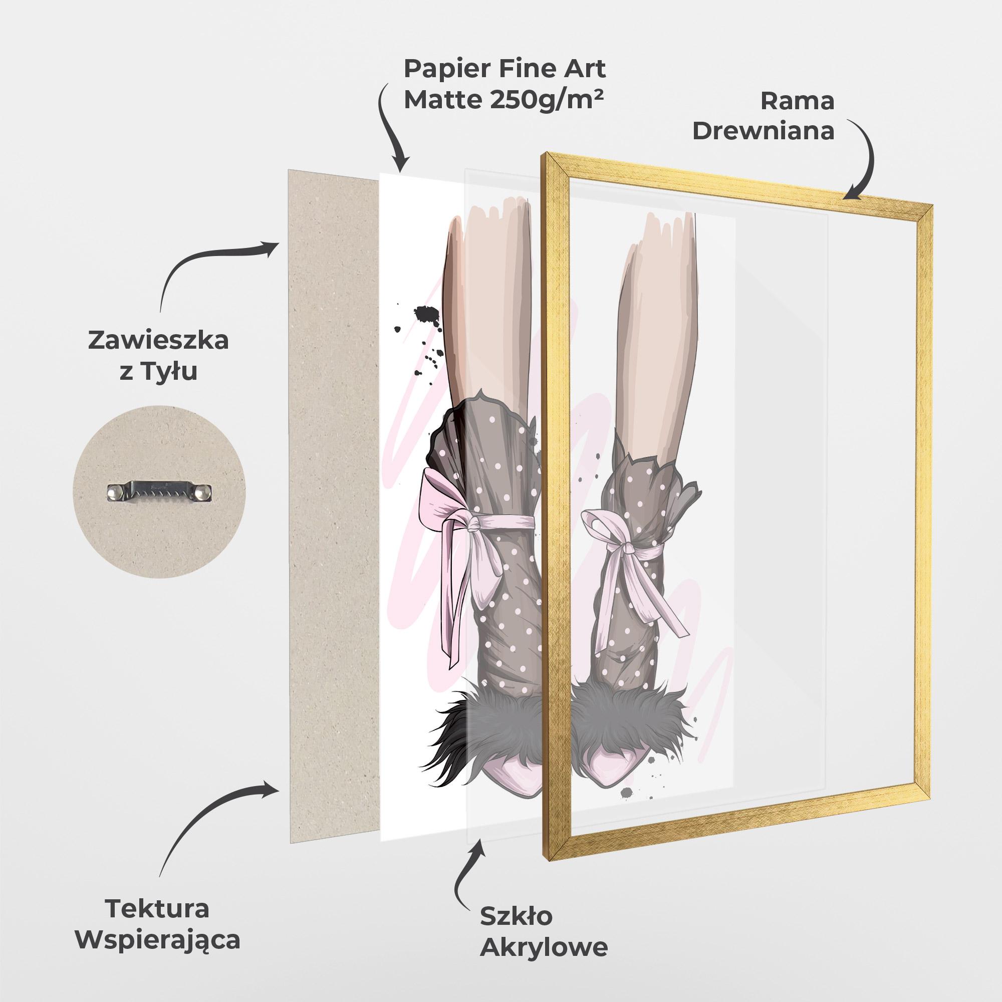 Plakat w Ramie Black Cute Heels mockup 1