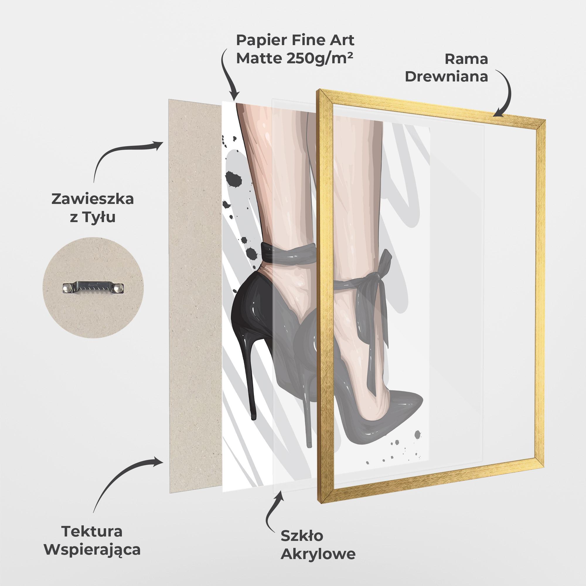 Plakat w Ramie Black Woman Shoes mockup 1