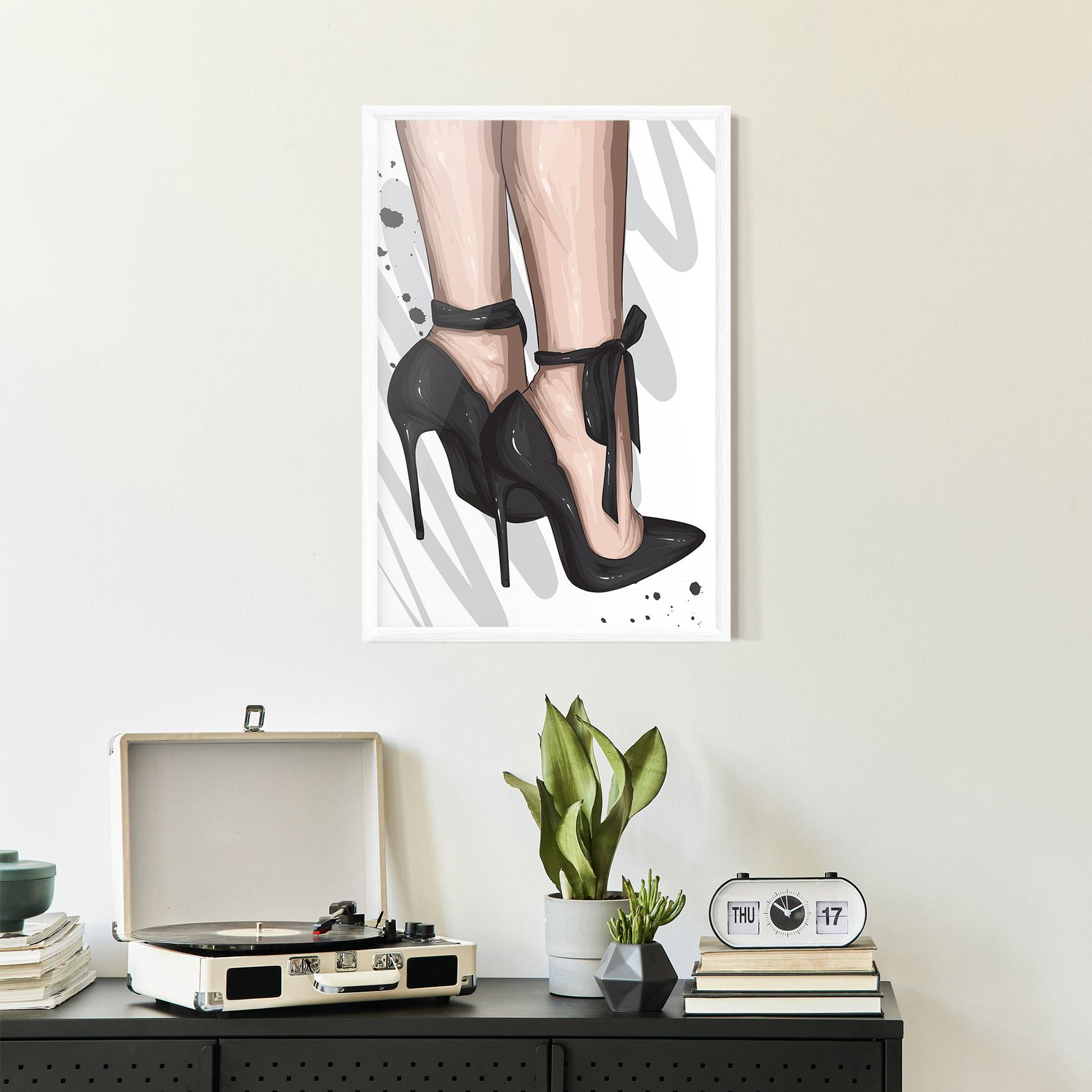 Plakat w Ramie Black Woman Shoes mockup 2