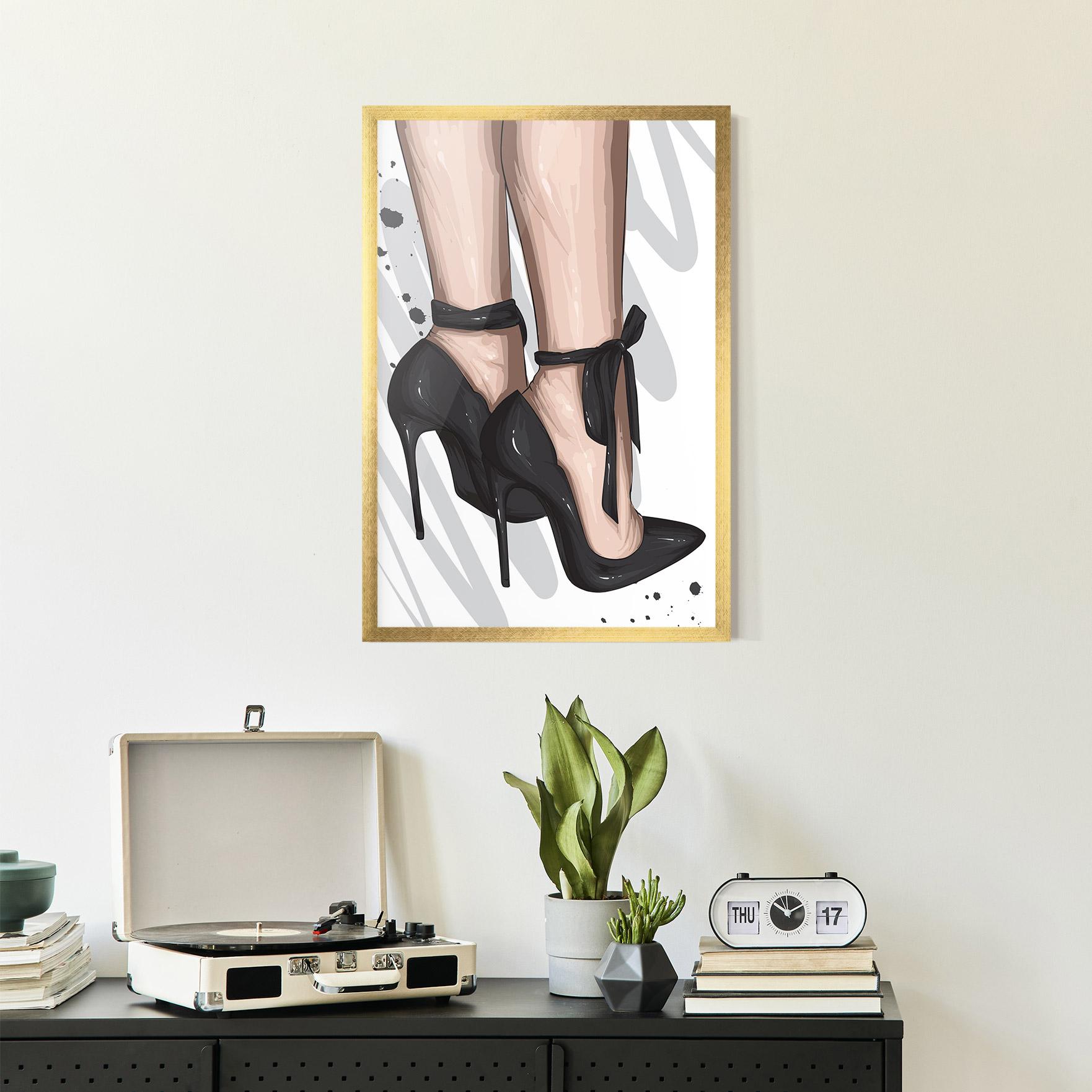 Plakat w Ramie Black Woman Shoes mockup 2