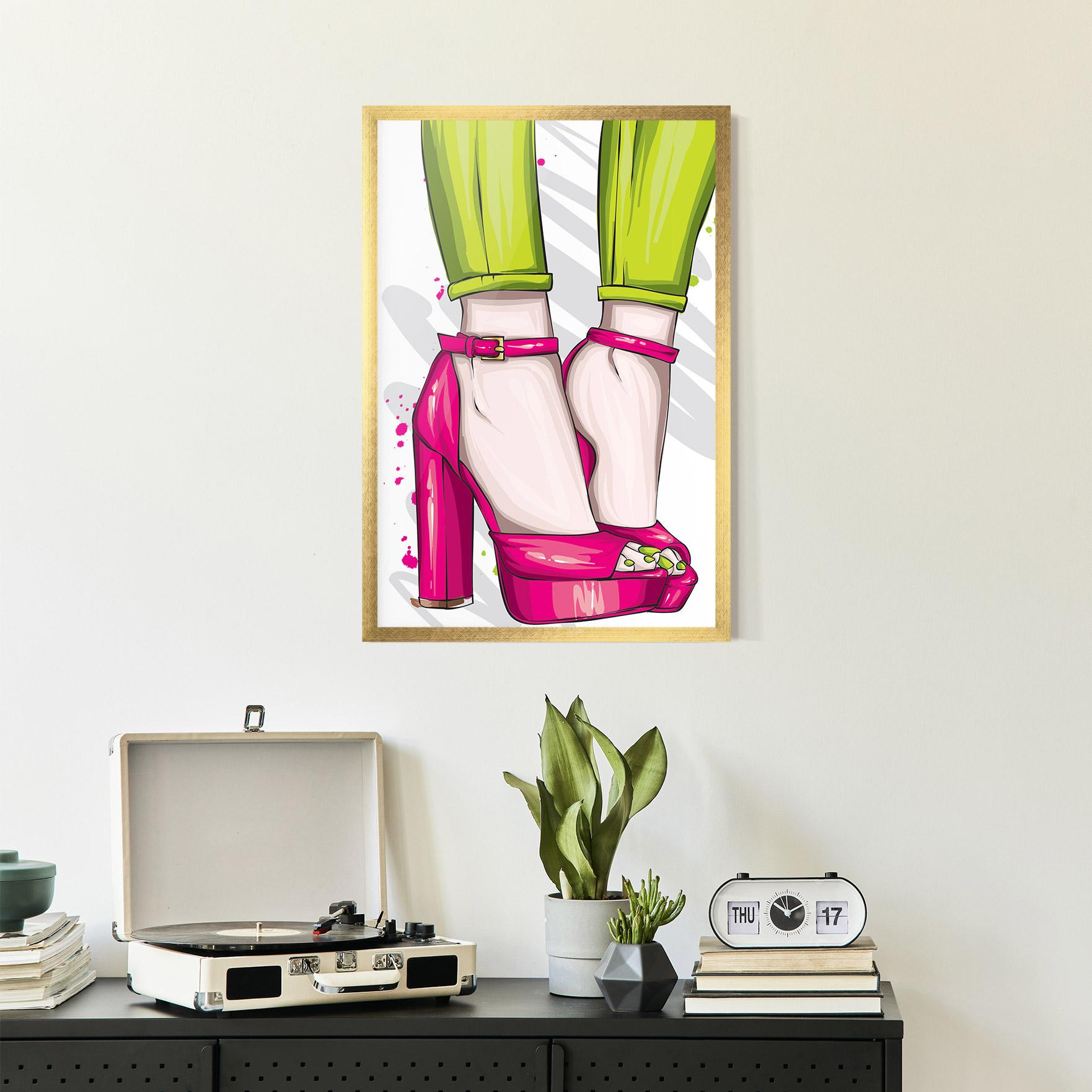 Plakat w Ramie Green Nails mockup 2