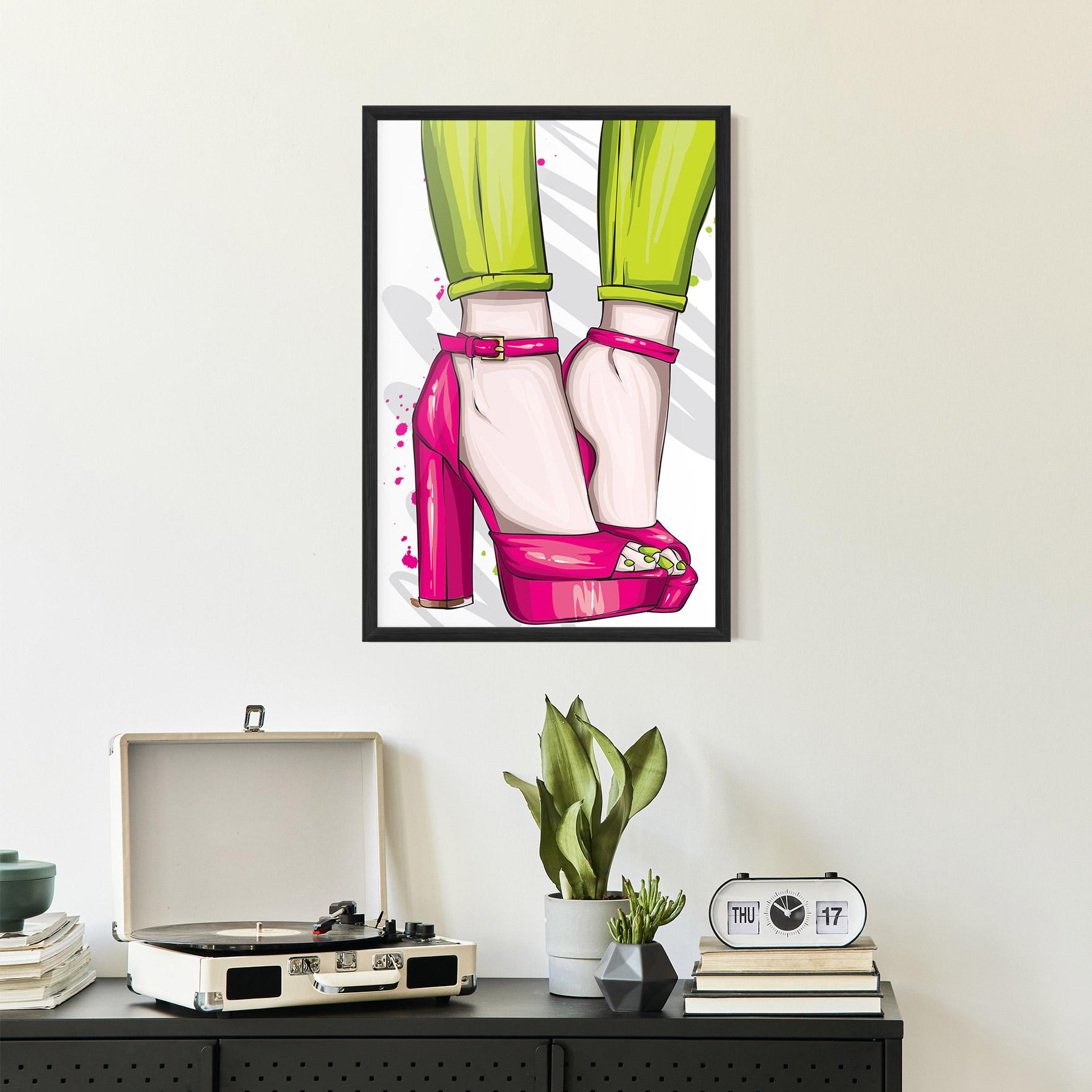 Plakat w Ramie Green Nails mockup 2