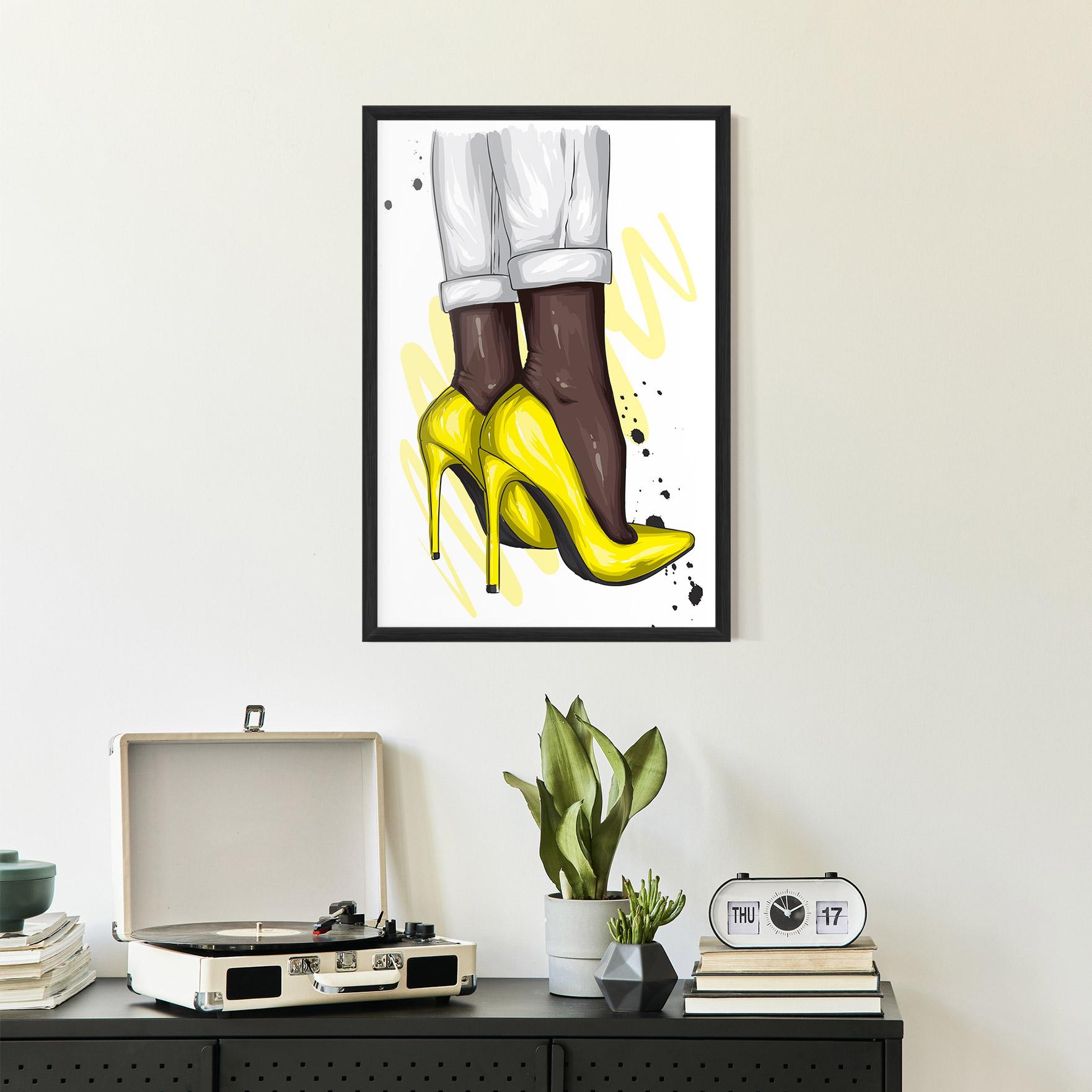 Plakat w Ramie Yellow Shoes mockup 2