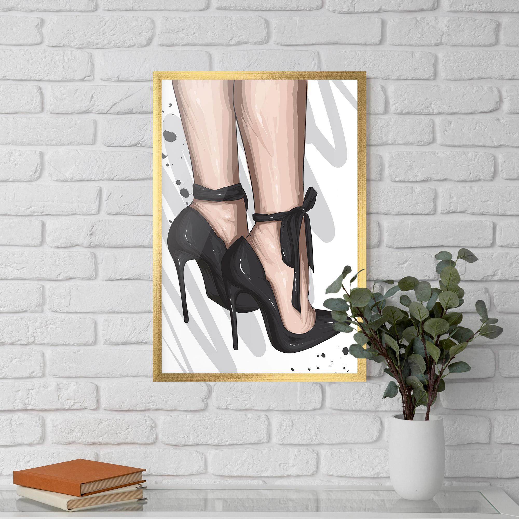 Plakat w Ramie Black Woman Shoes mockup 5