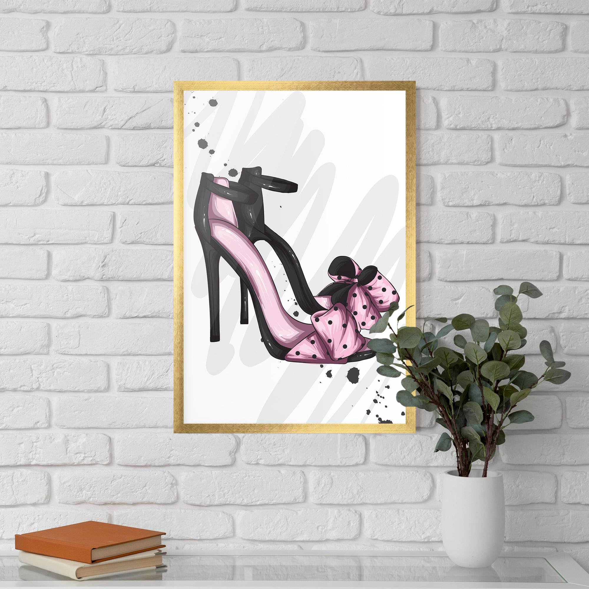Plakat w Ramie Pink Black Heels mockup 5