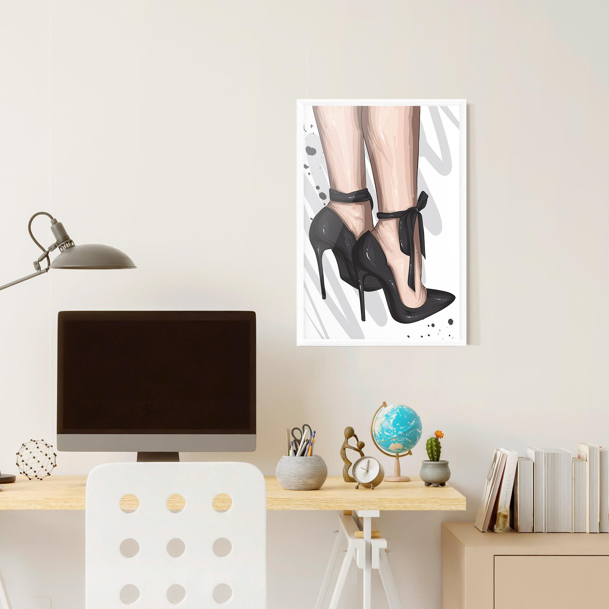 Plakat w Ramie Black Woman Shoes mockup 6