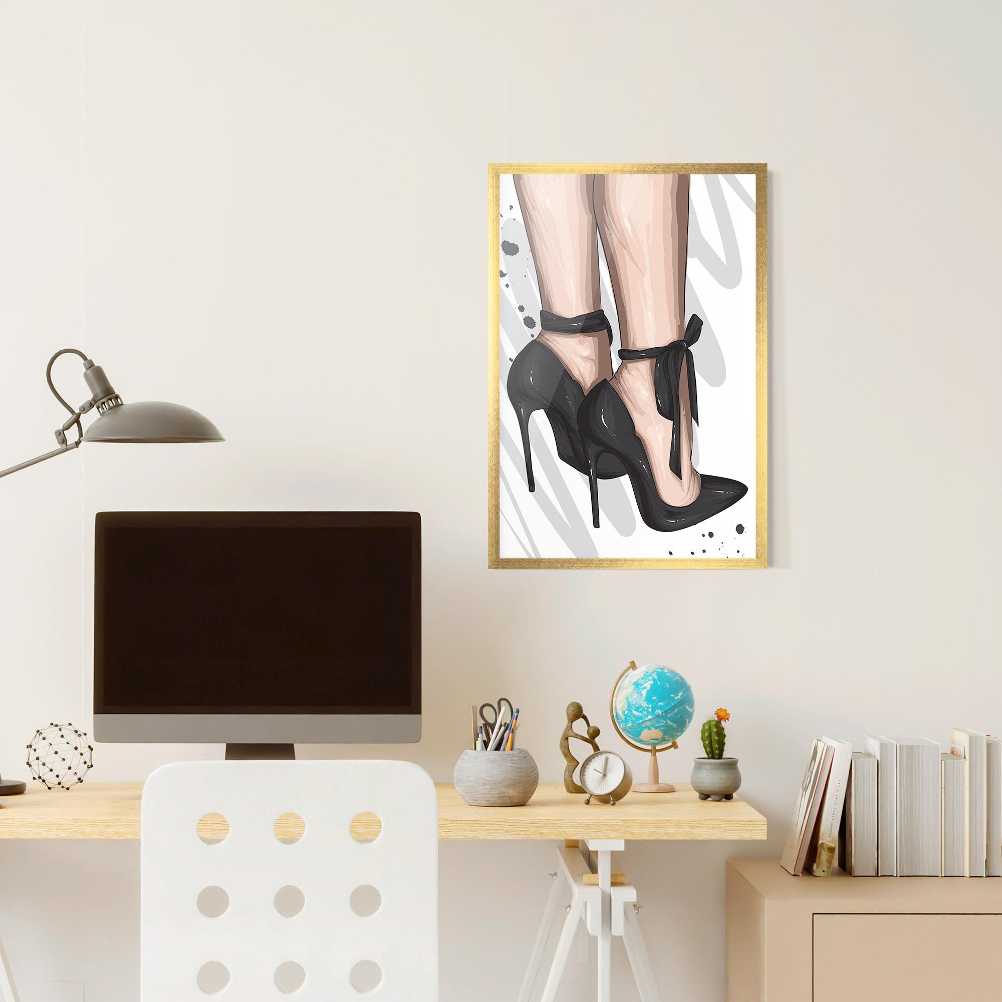 Plakat w Ramie Black Woman Shoes mockup 6