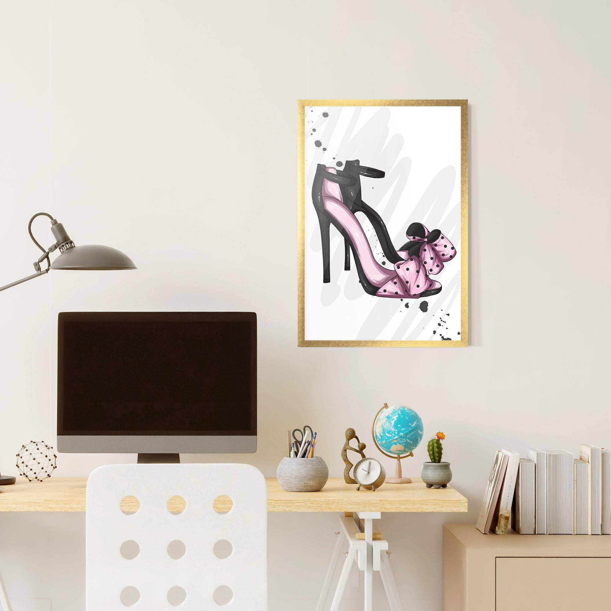 Plakat w Ramie Pink Black Heels mockup 6