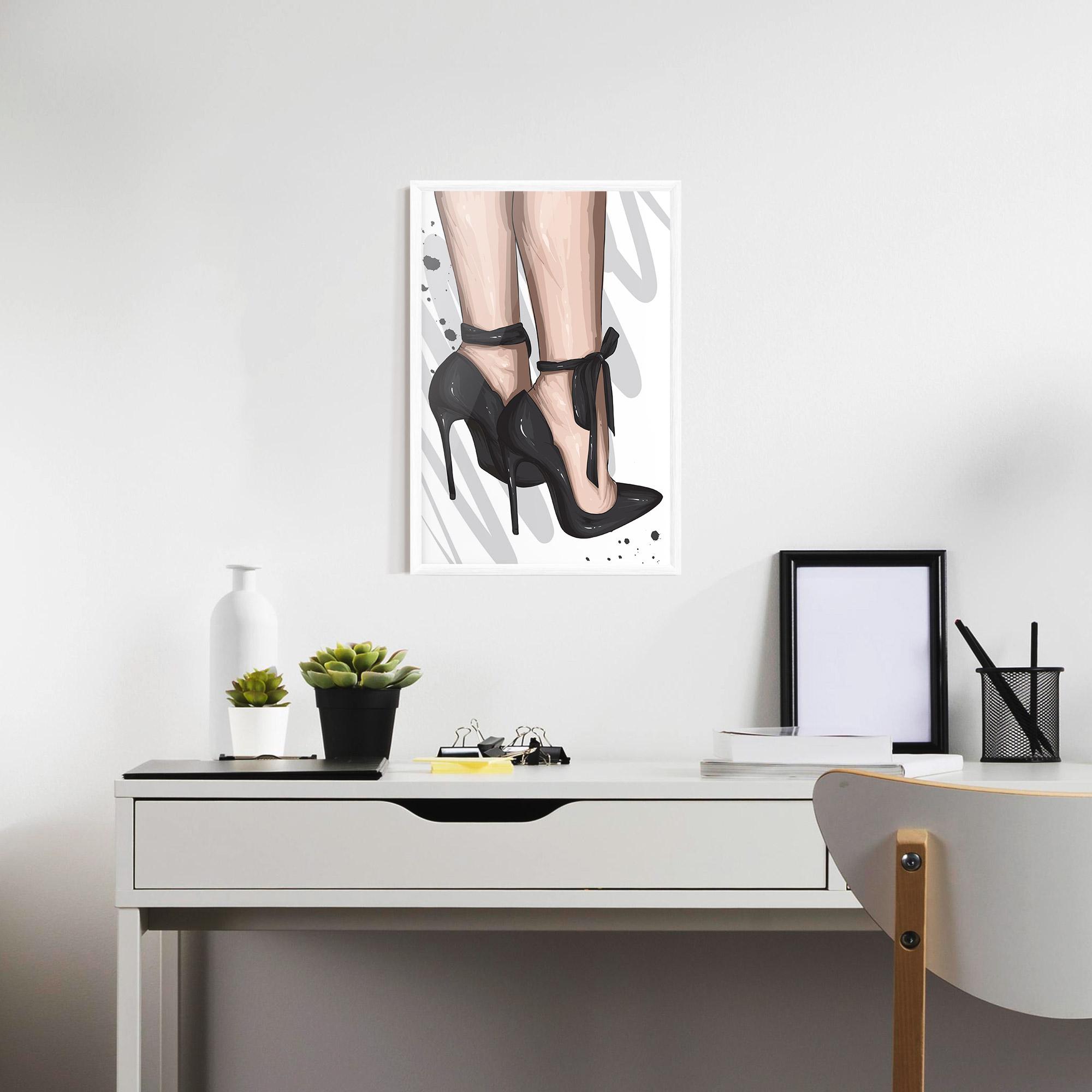Plakat w Ramie Black Woman Shoes mockup 7