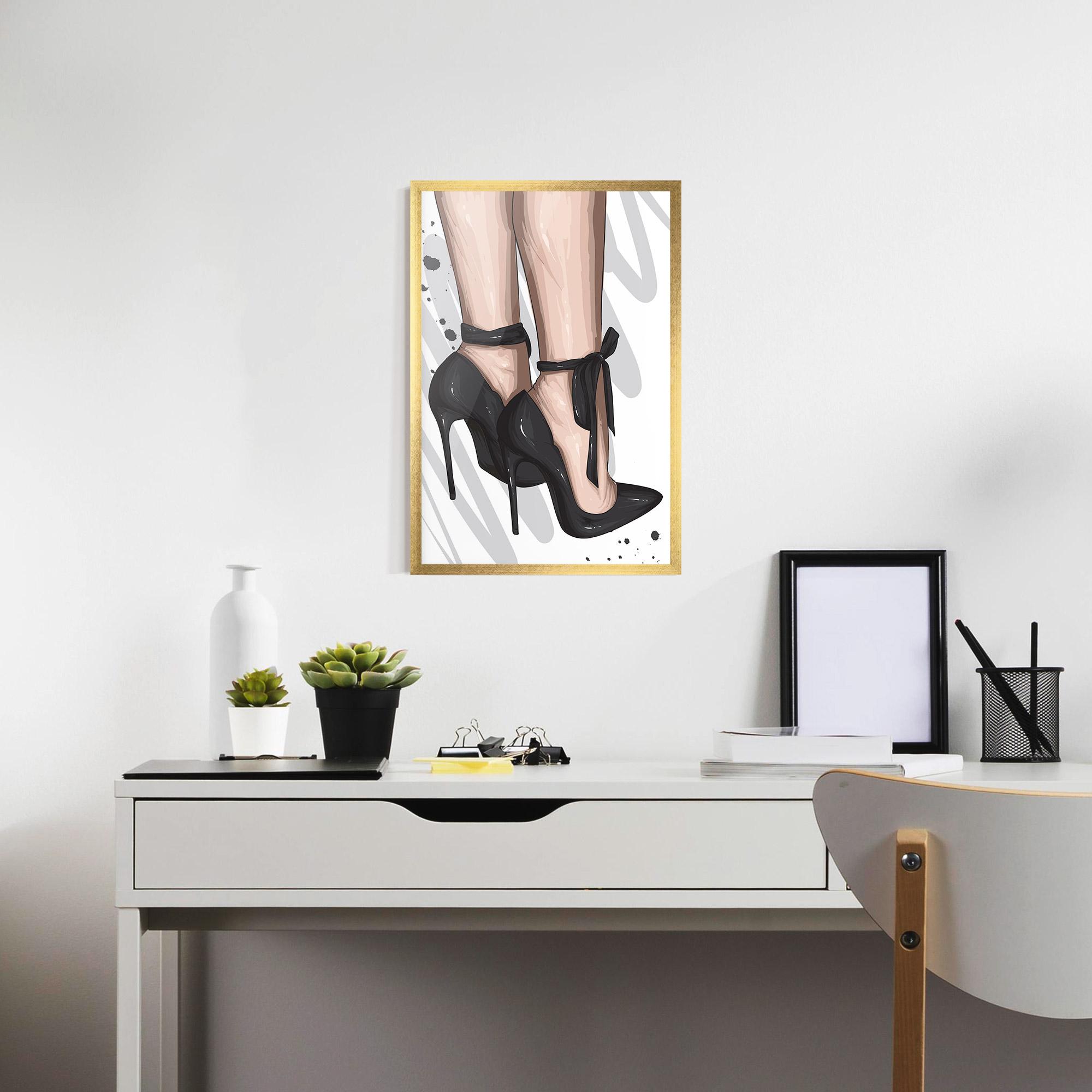 Plakat w Ramie Black Woman Shoes mockup 7