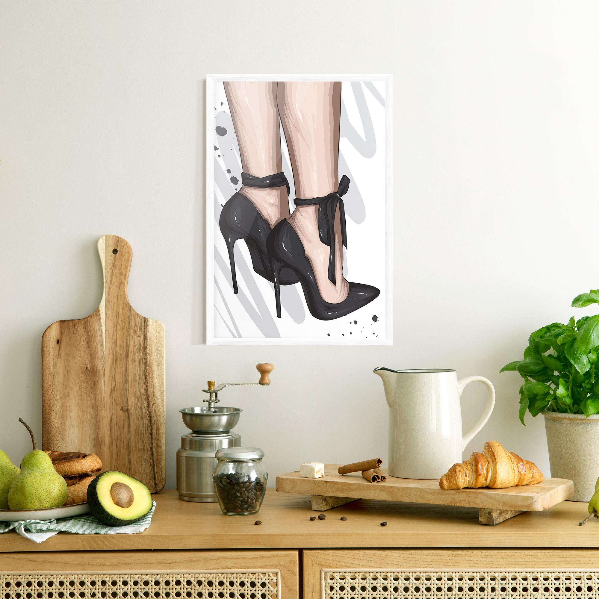 Plakat w Ramie Black Woman Shoes mockup 8