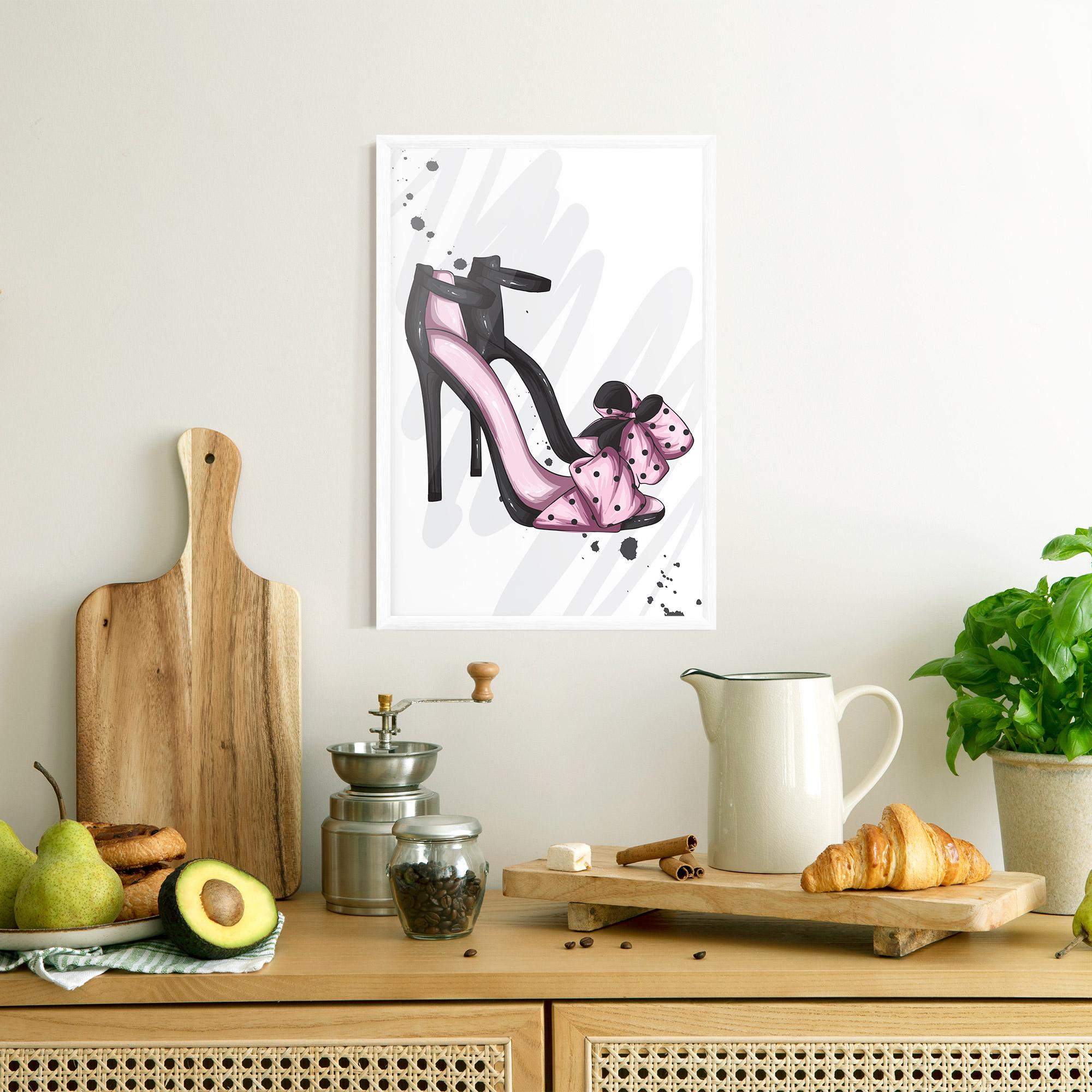 Plakat w Ramie Pink Black Heels mockup 8