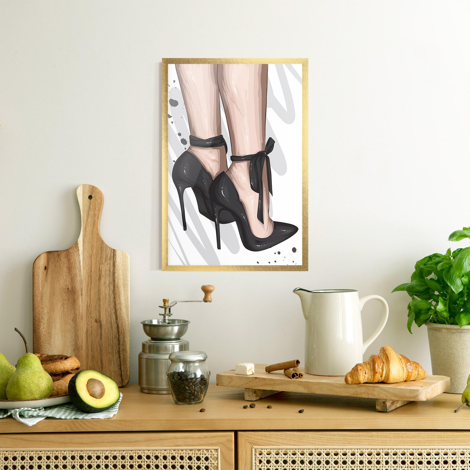 Plakat w Ramie Black Woman Shoes mockup 8