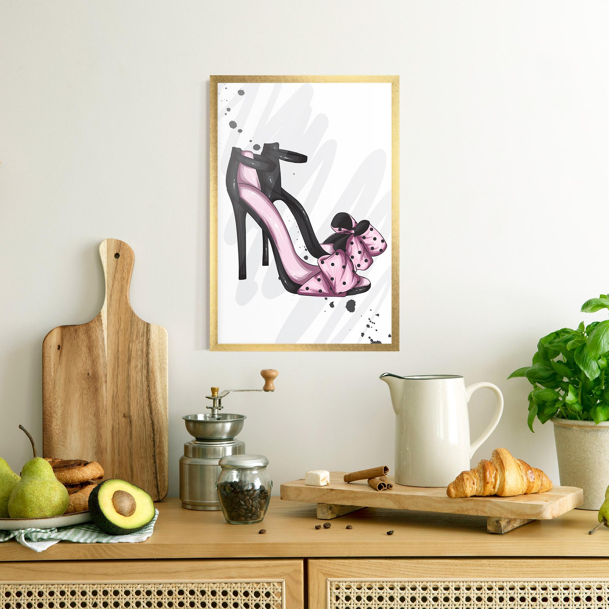 Plakat w Ramie Pink Black Heels mockup 8