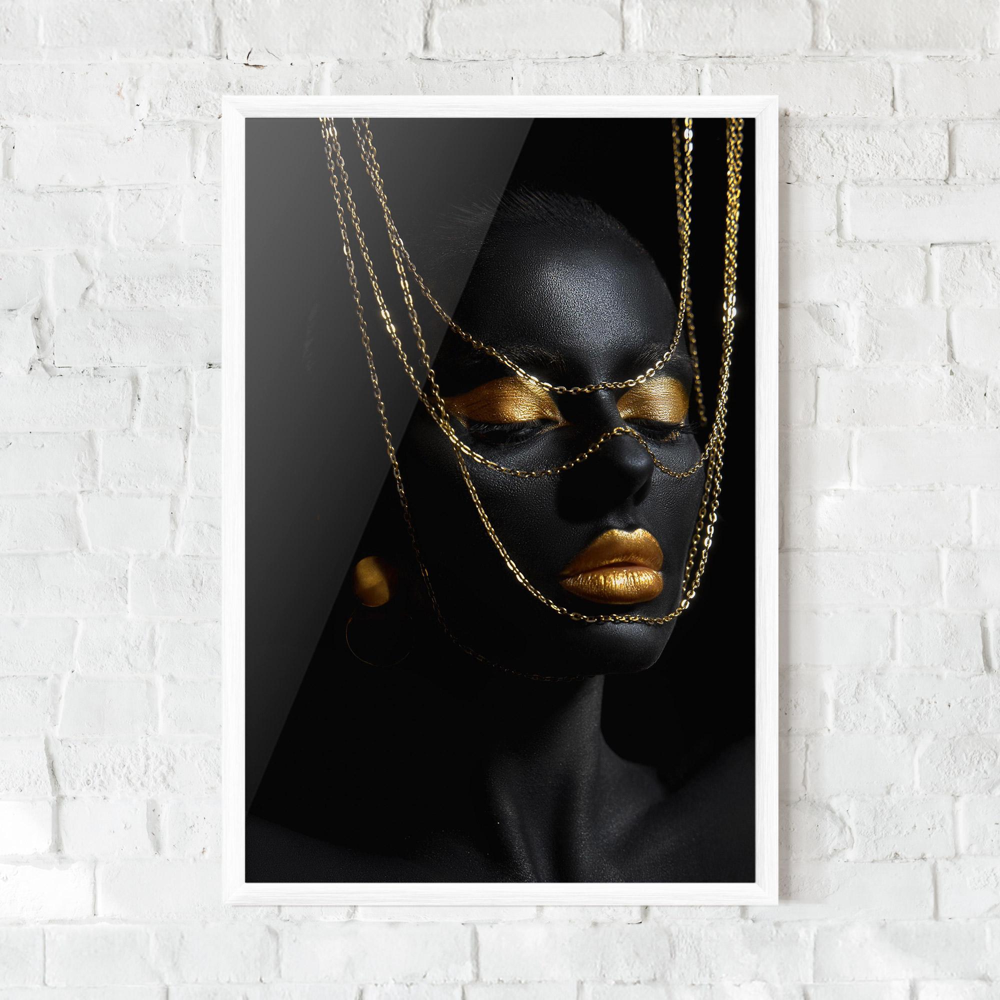 Plakat w Ramie Gold Chain Girl mockup 0