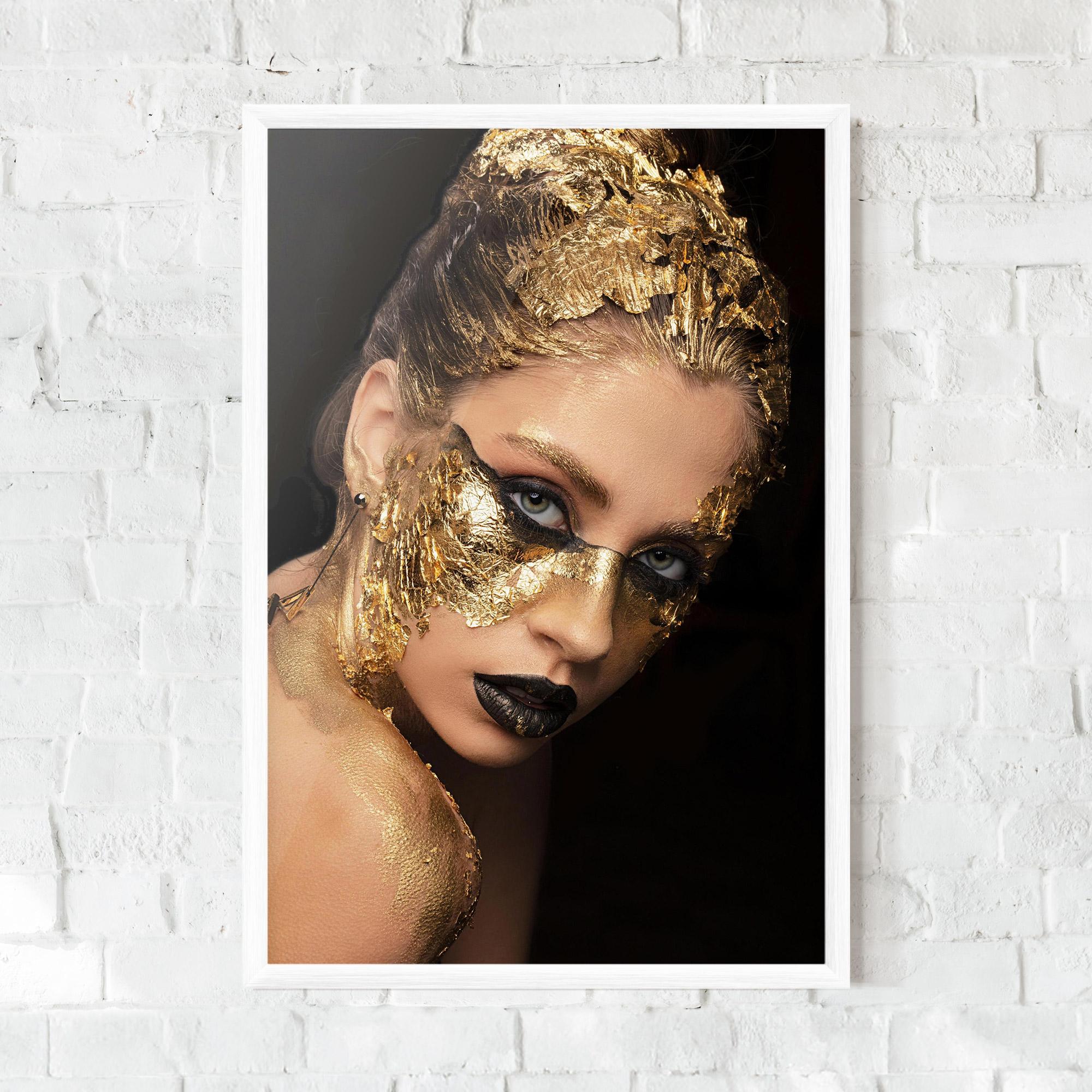 Plakat w Ramie Golden Foil Face mockup 0