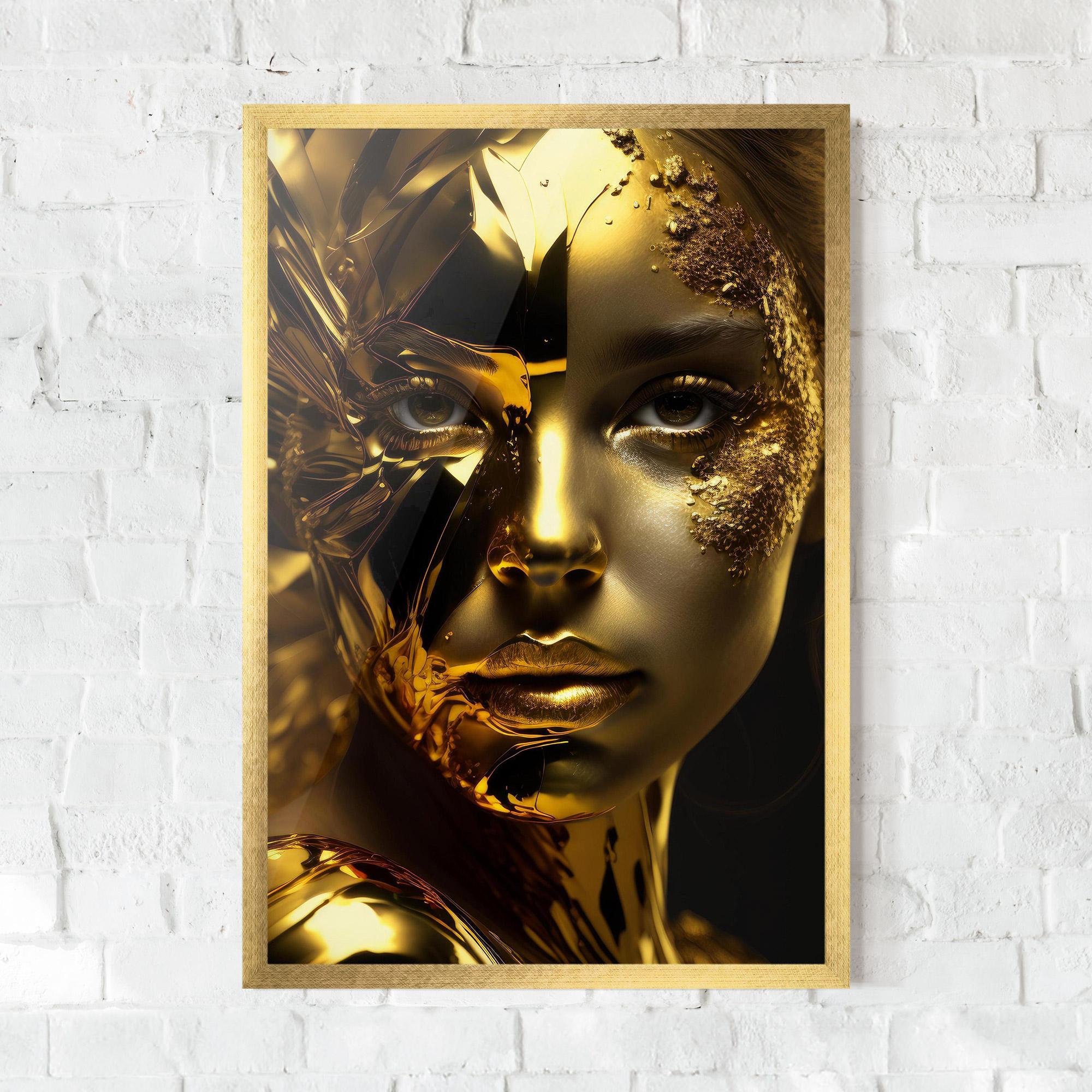 Plakat w Ramie Covered By Gold mockup 0