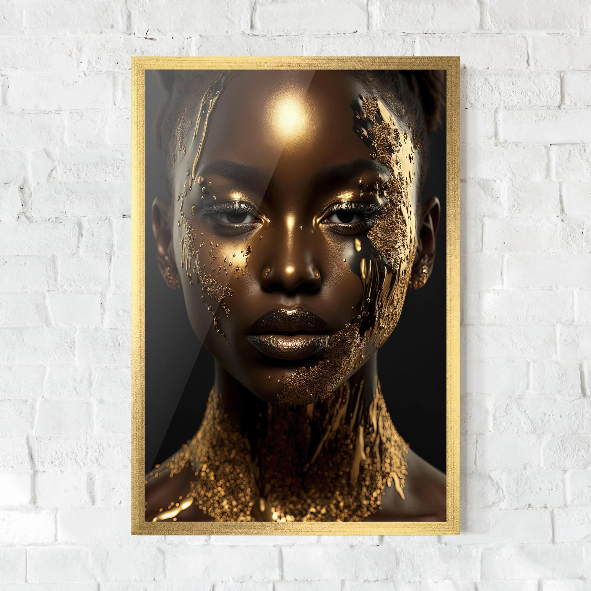 Plakat w Ramie Dripping Gold Woman mockup 0