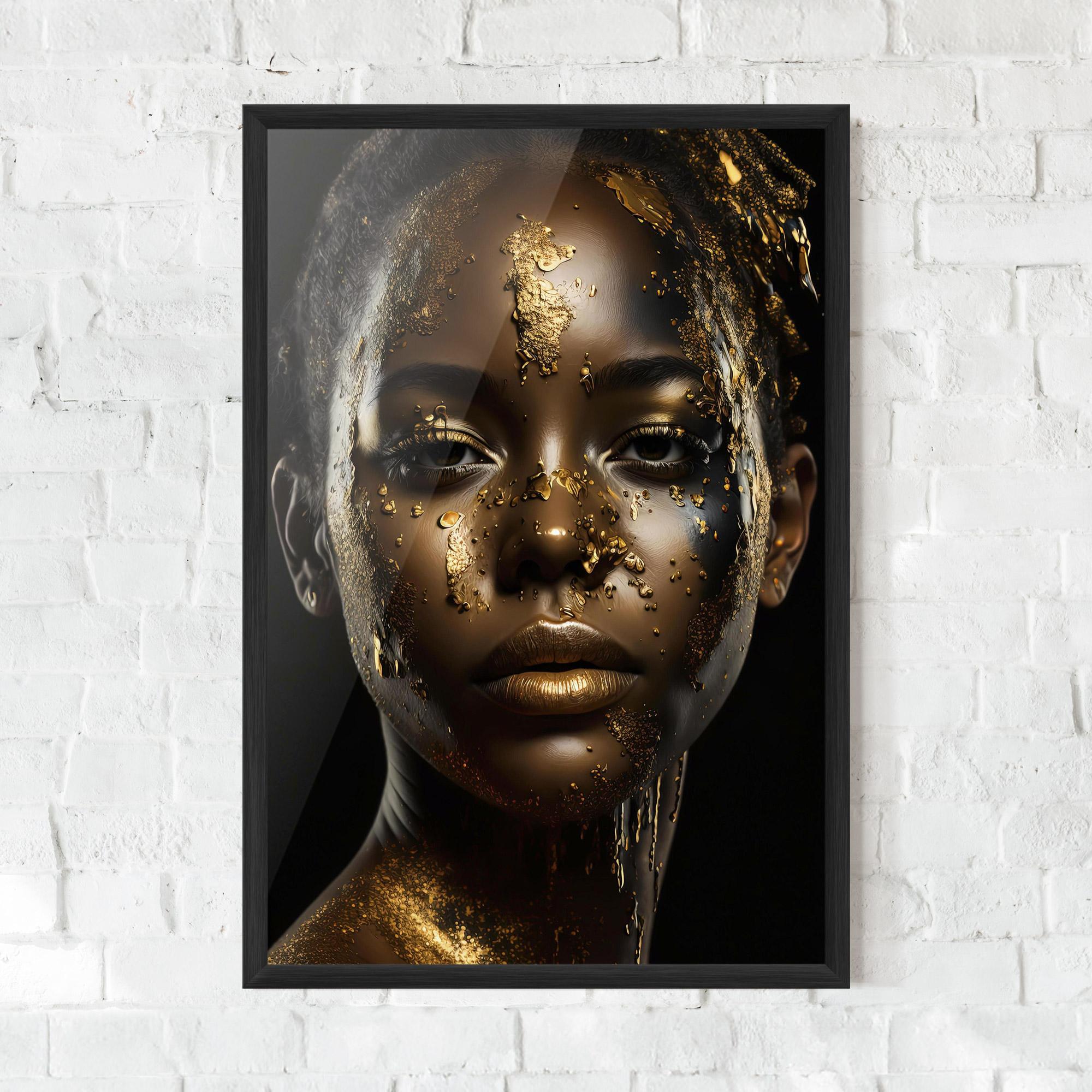 Plakat w Ramie Attractive Gold Woman mockup 0