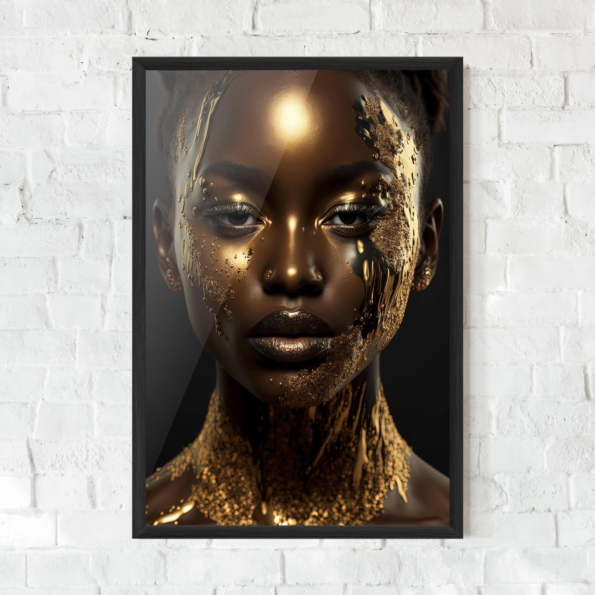 Plakat w Ramie Dripping Gold Woman mockup 0
