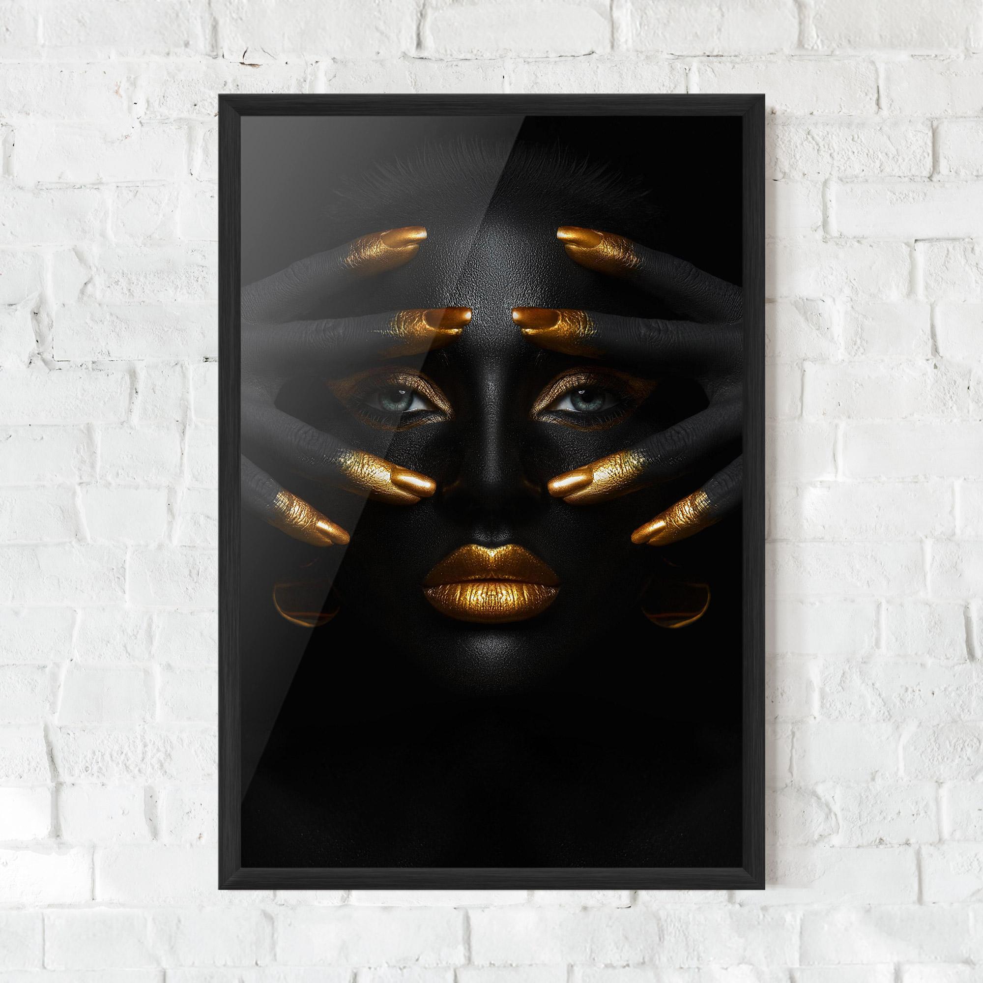 Plakat w Ramie Gold Fingertips Art mockup 0