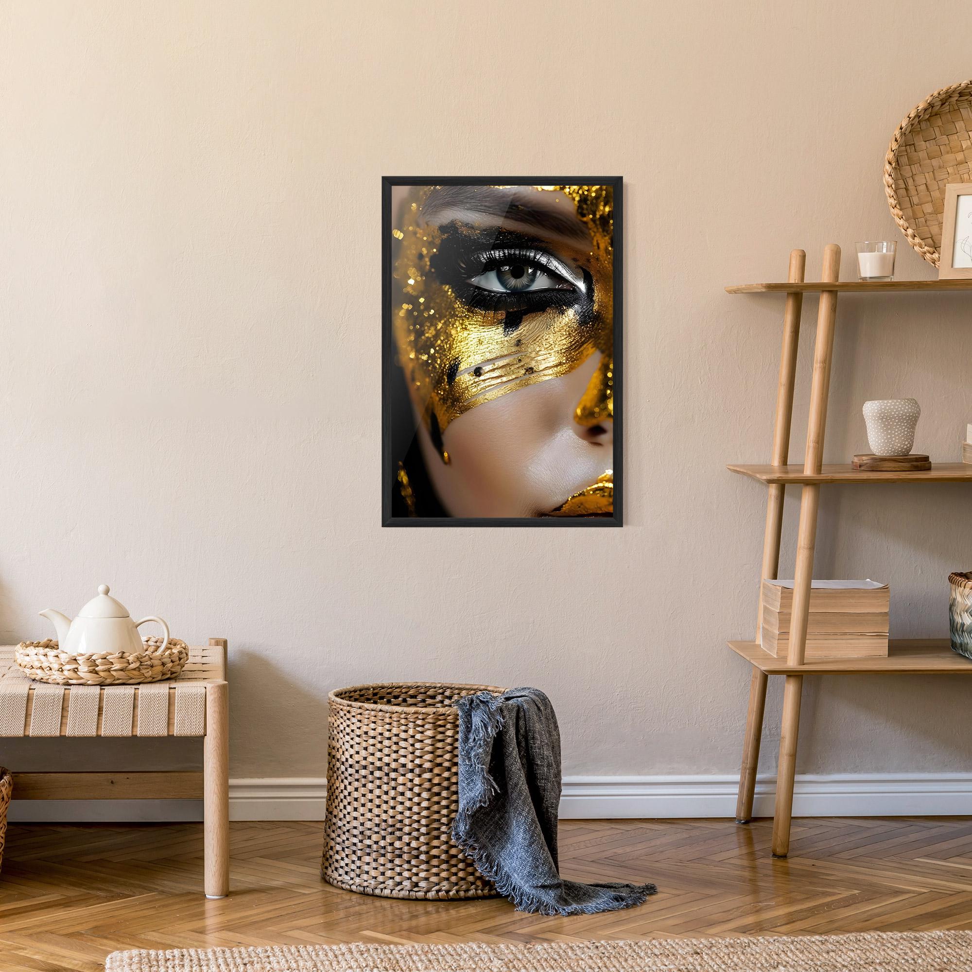 Plakat w Ramie Black Gold Eyeliner mockup 9