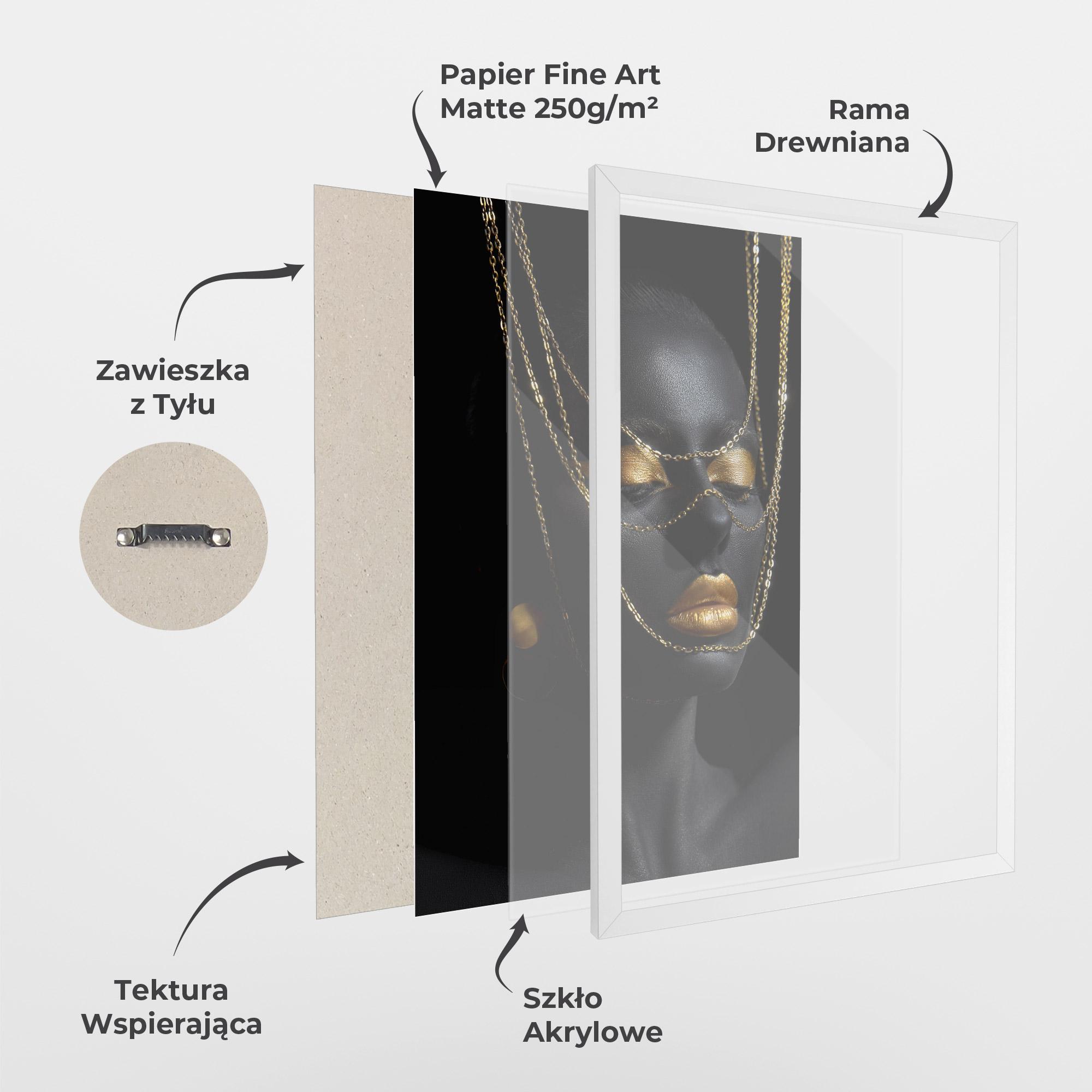 Plakat w Ramie Gold Chain Girl mockup 1