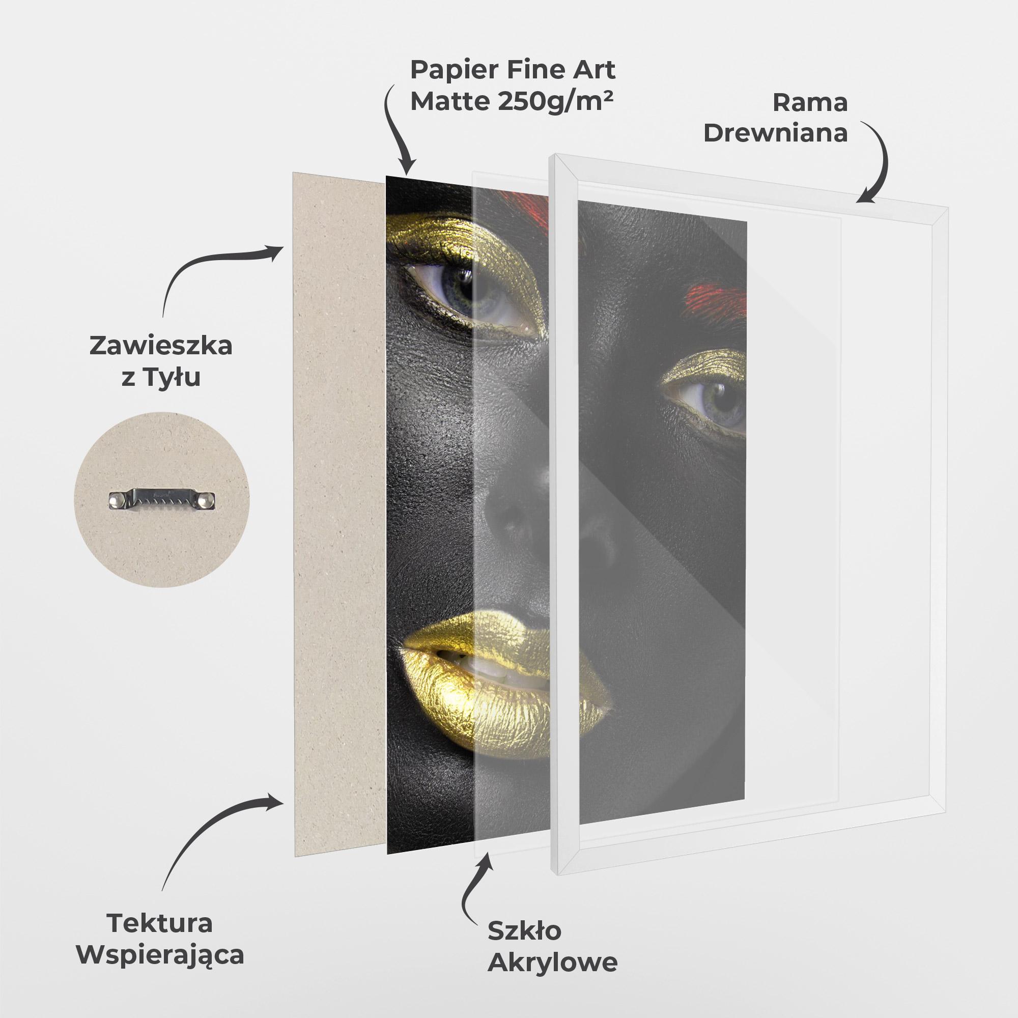 Plakat w Ramie Gold Red Lips mockup 1