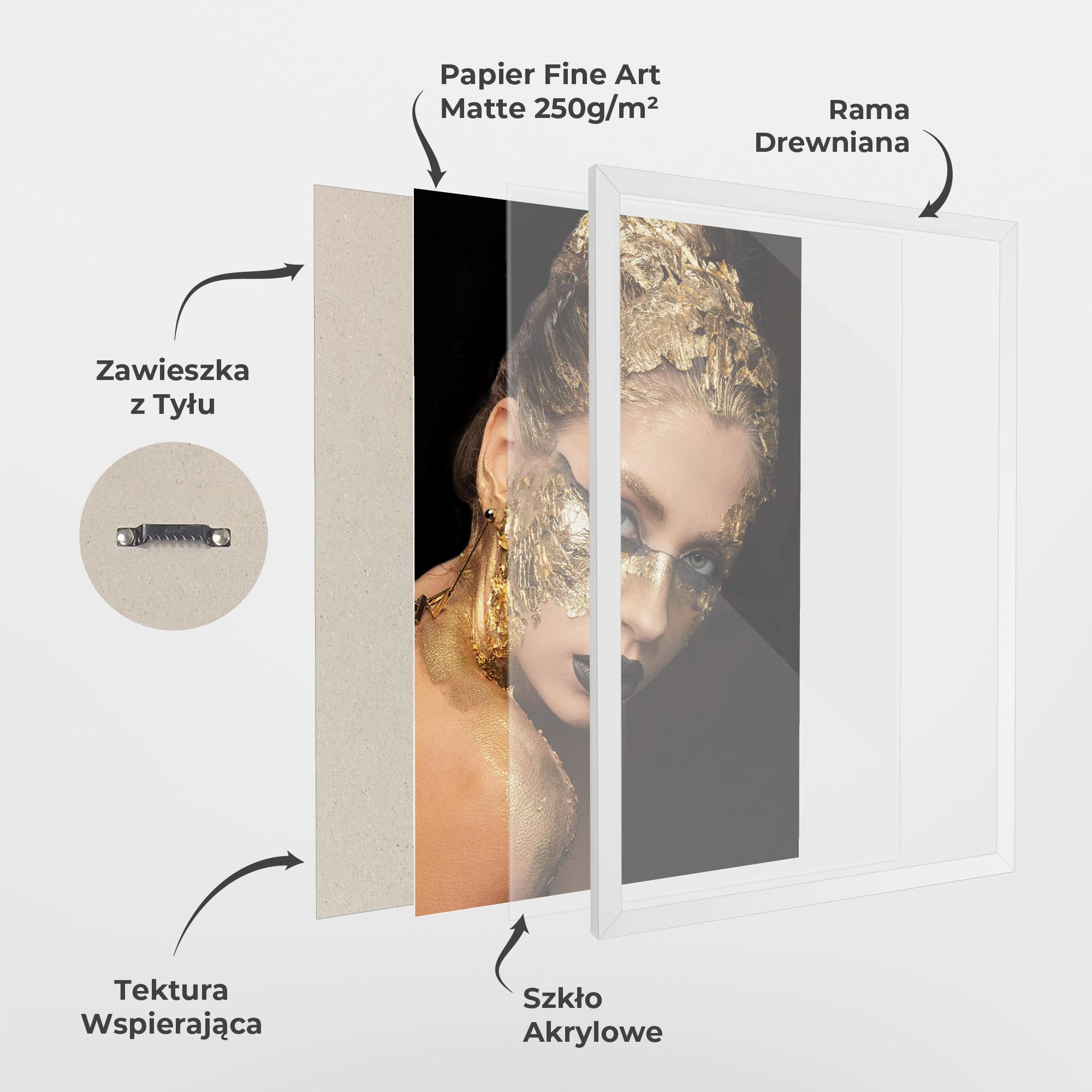 Plakat w Ramie Golden Foil Face mockup 1