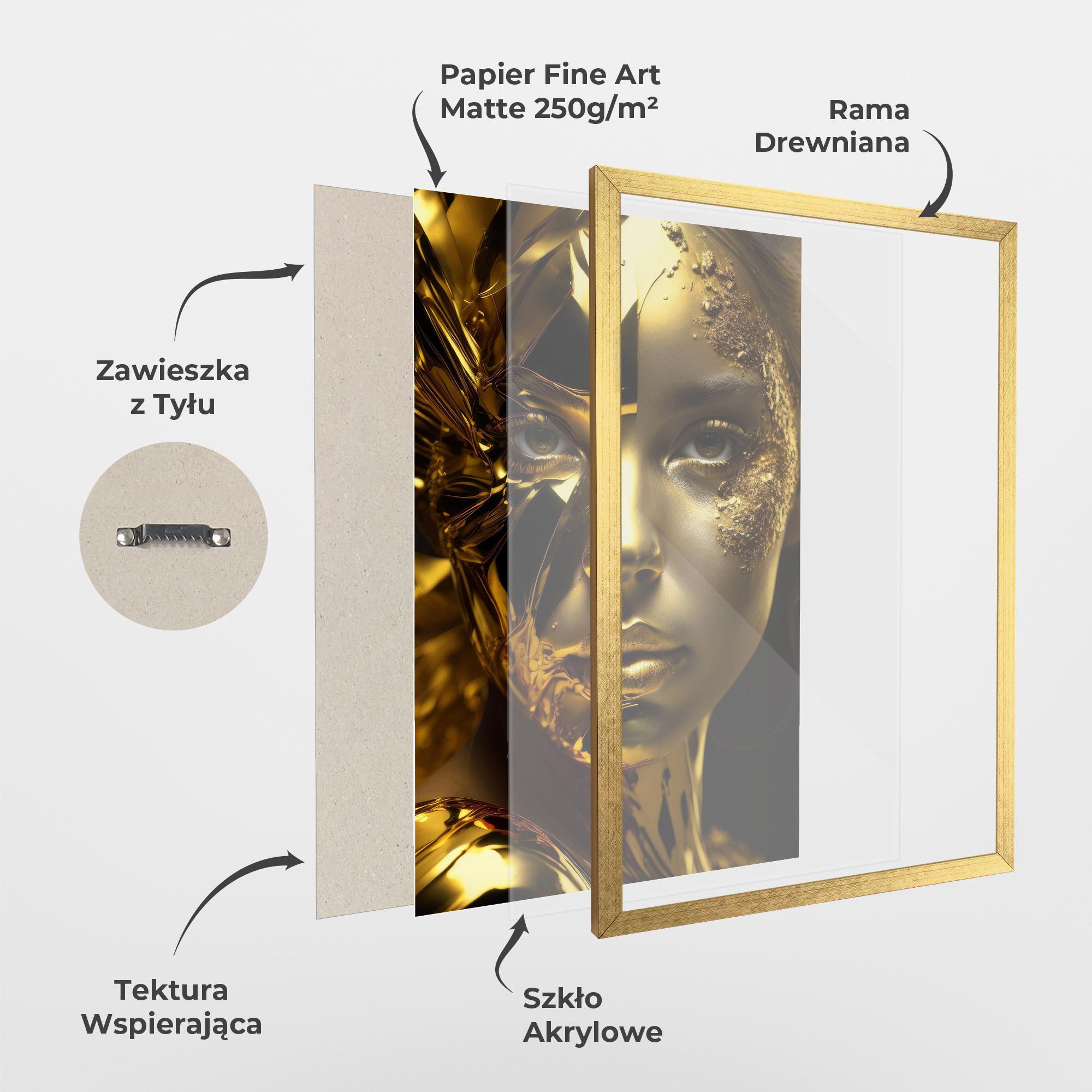 Plakat w Ramie Covered By Gold mockup 1