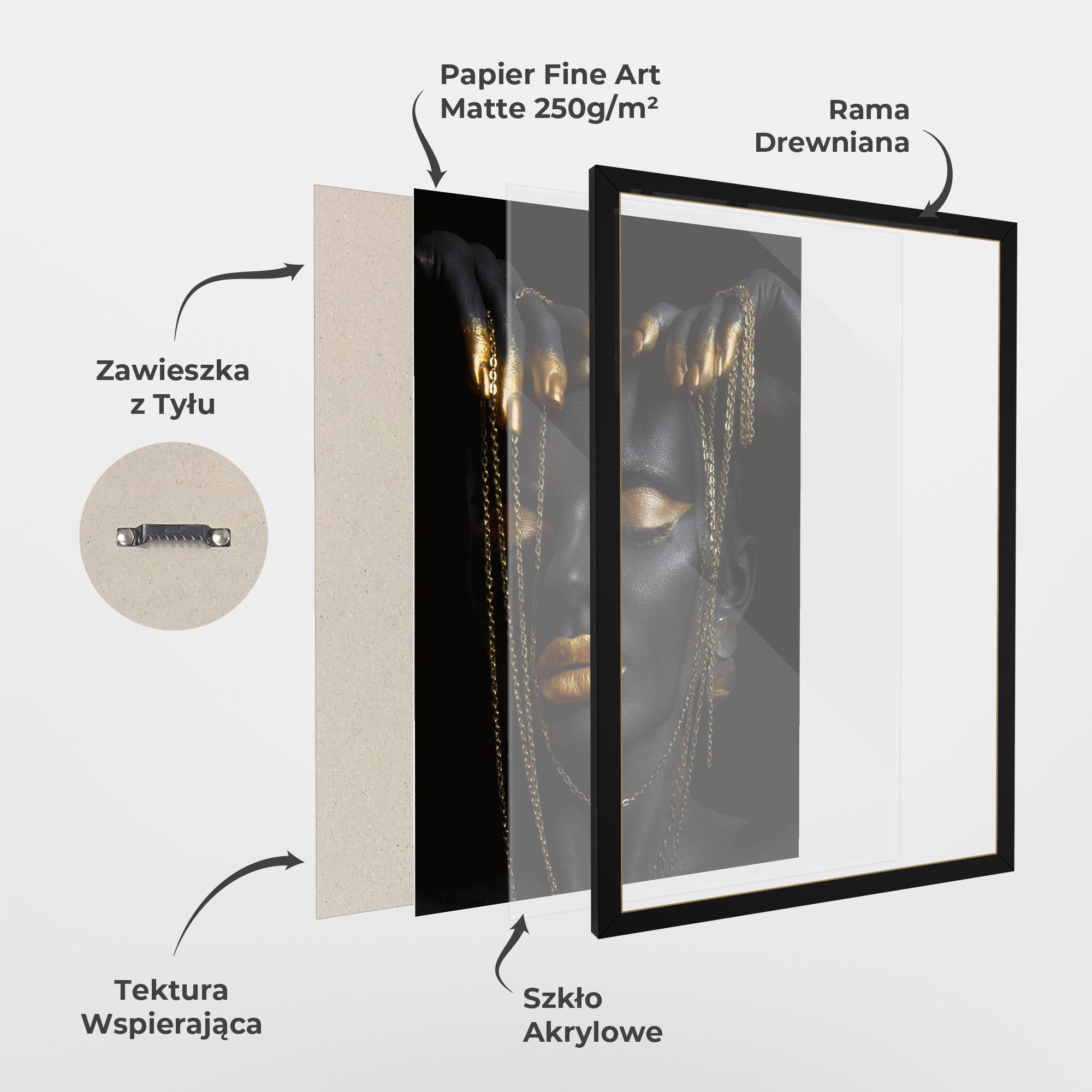 Plakat w Ramie Chain Gold Eyelids mockup 1